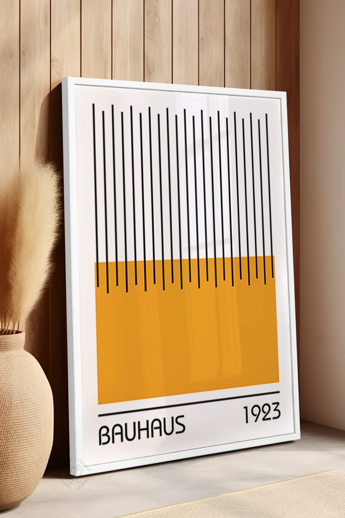 Bauhaus Serisi Beyaz Çerçeveli Poster, Tablo No:38