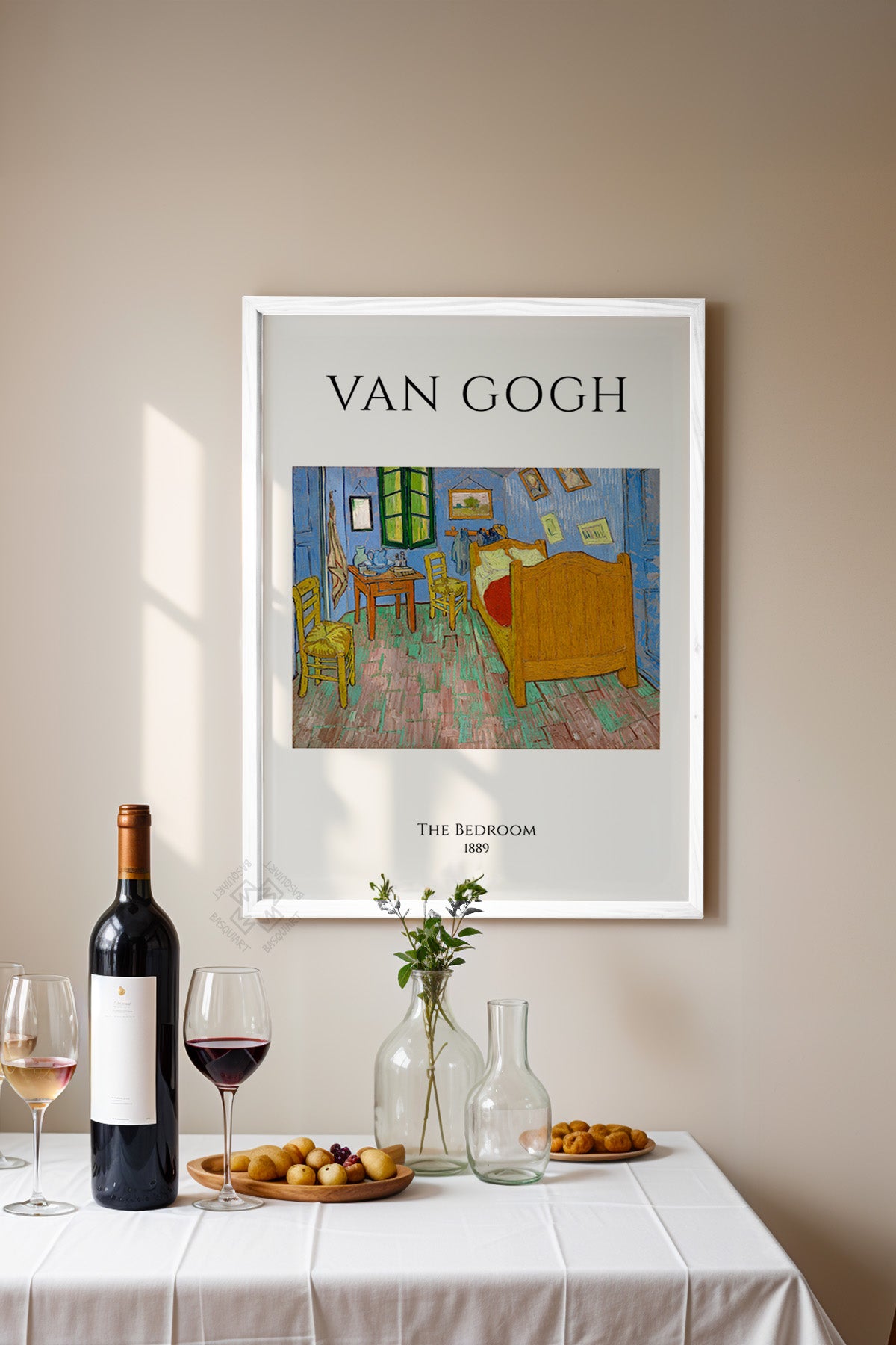 Vincent Van Gogh Serisi Beyaz Çerçeveli Poster, Tablo Duvar Dekoru No:19