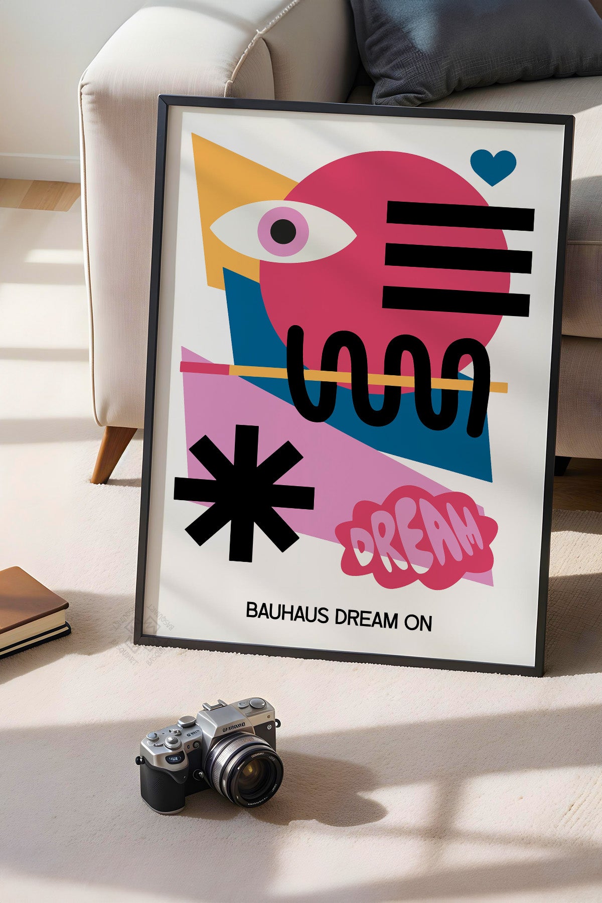 Bauhaus Serisi Siyah Çerçeveli Poster, Tablo No:117