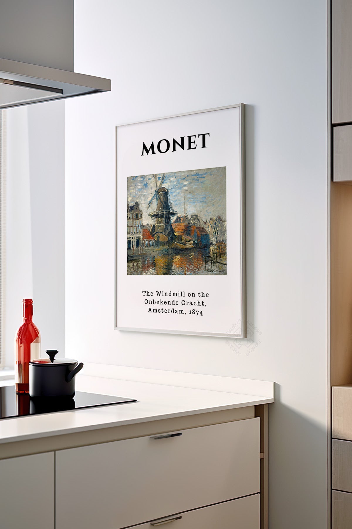 Claude Monet Serisi Beyaz Çerçeveli Poster, Tablo Duvar Dekoru No:14