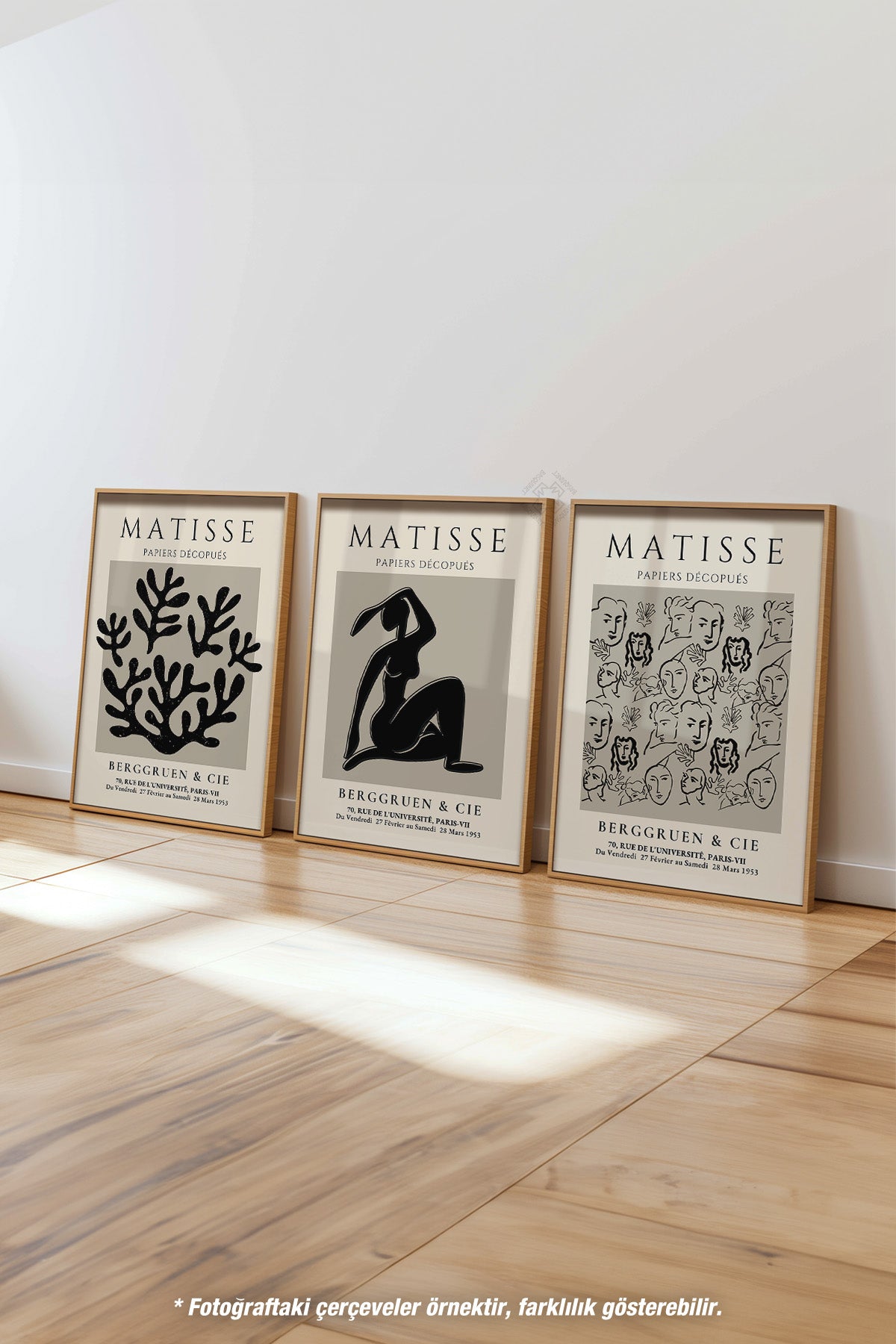 Matisse Bohem 3'lü Ahşap Çerçeveli Poster, Tablo Seti No:24