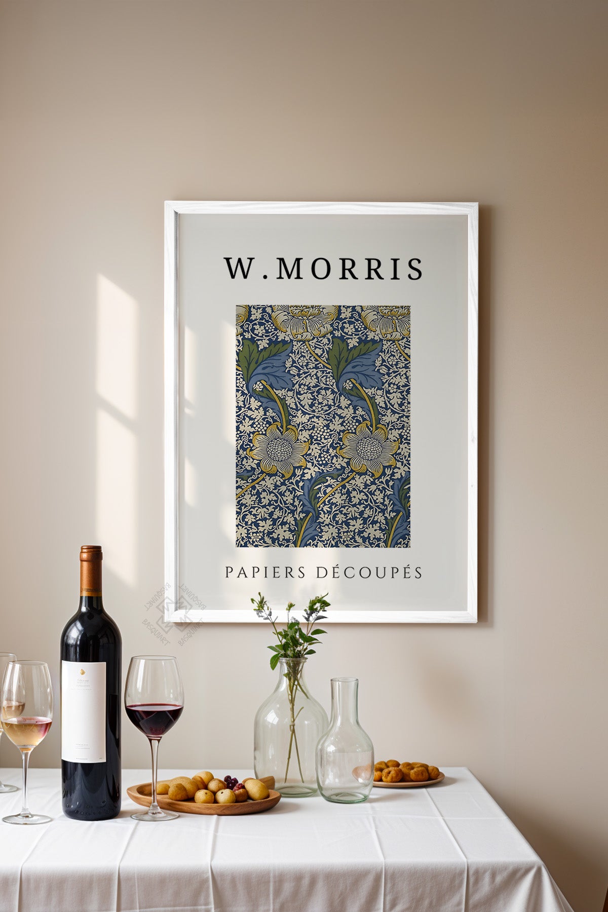 William Morris Serisi Beyaz Çerçeveli Poster, Tablo Duvar Dekoru No:19