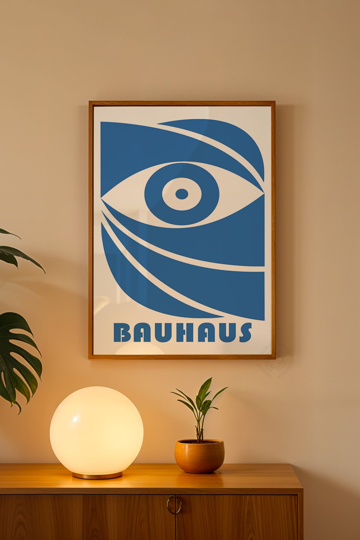 Bauhaus Serisi Ahşap Çerçeveli Poster, Tablo No:63