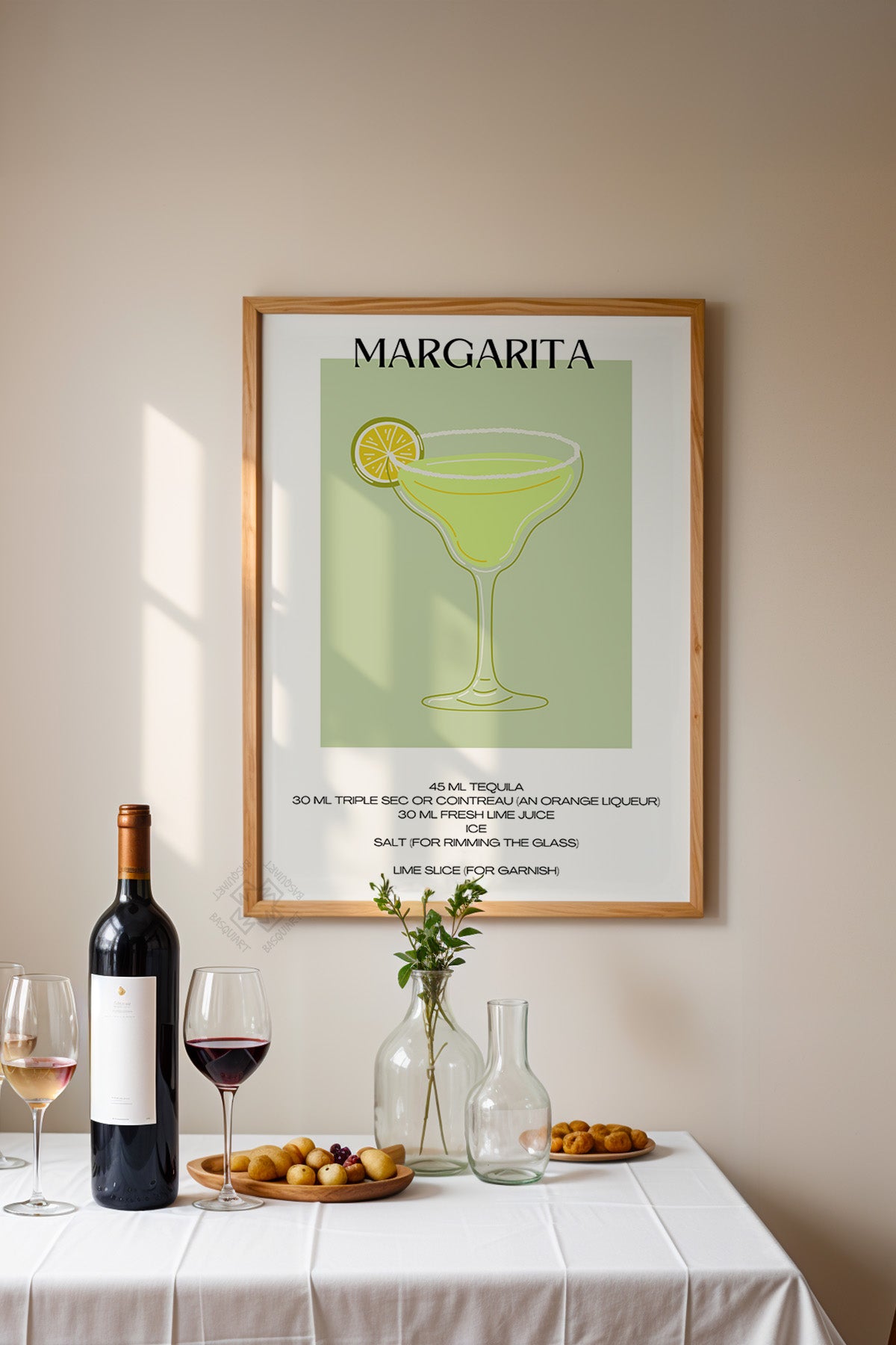 Kokteyl Serisi Ahşap Çerçeveli Poster, Tablo, Cafe, Restoran, Mutfak Duvar Dekoru No:20