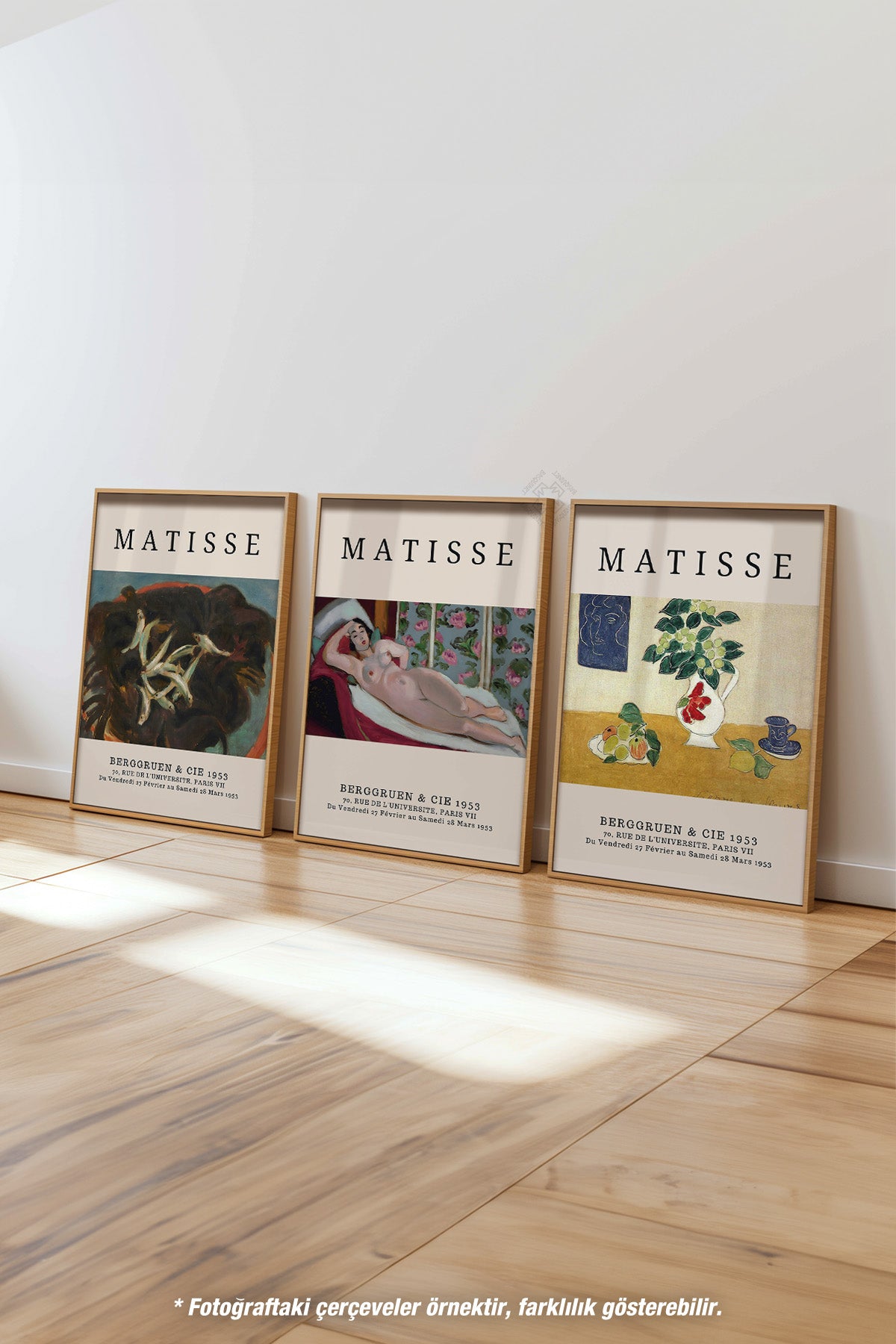 Matisse Sanatsal 3'lü Ahşap Çerçeveli Poster, Tablo Seti No:13