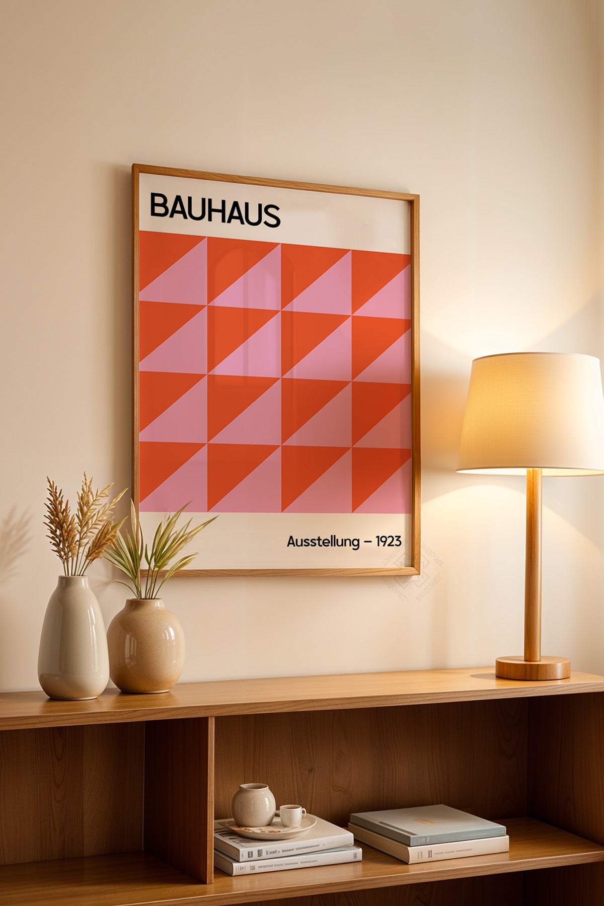 Bauhaus Serisi Ahşap Çerçeveli Poster, Tablo No:124
