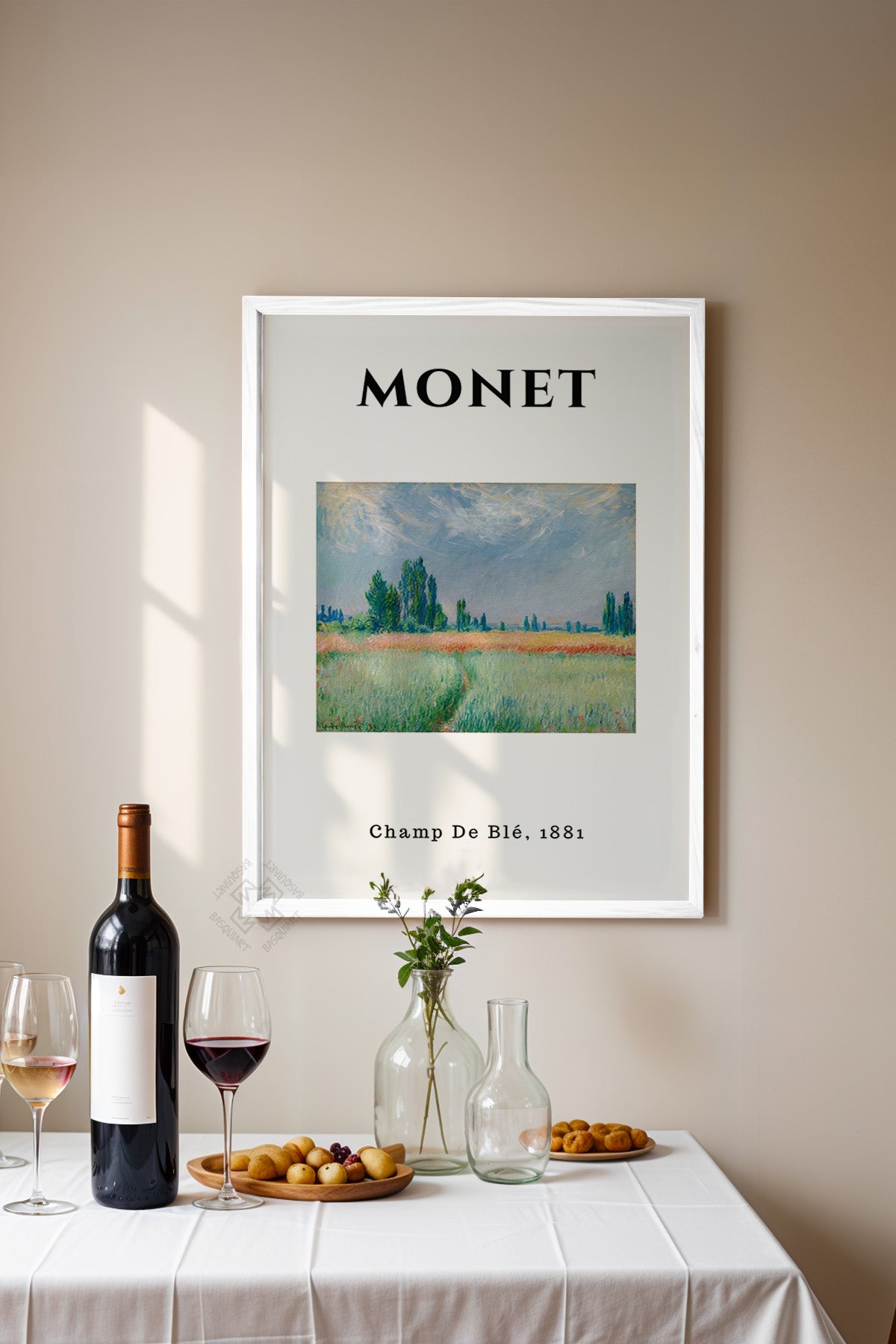 Claude Monet Serisi Beyaz Çerçeveli Poster, Tablo Duvar Dekoru No:6