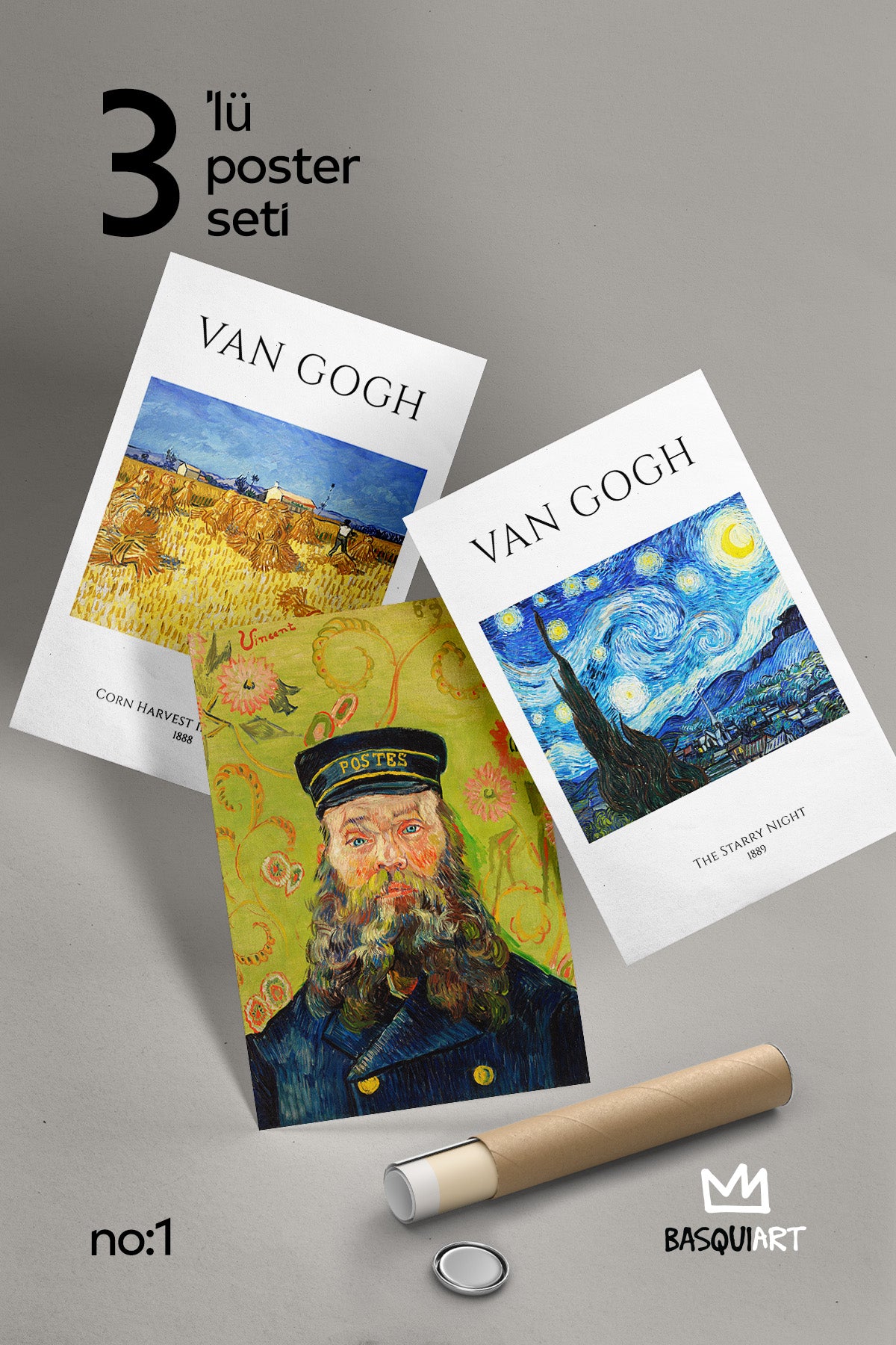 Van Gogh 3'lü Poster Seti, Duvar Dekoru No:1