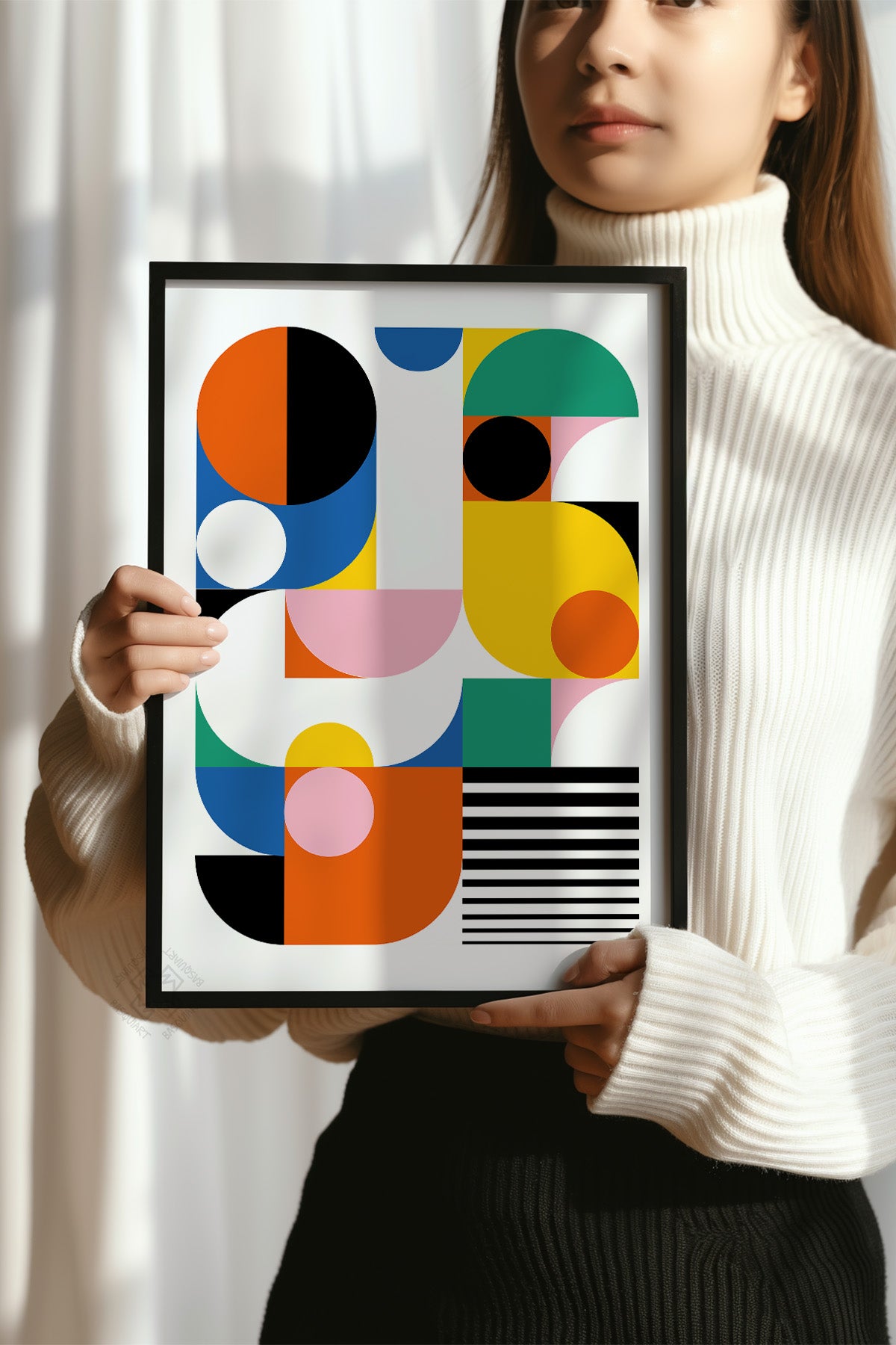 Bauhaus Serisi Siyah Çerçeveli Poster, Tablo No:11