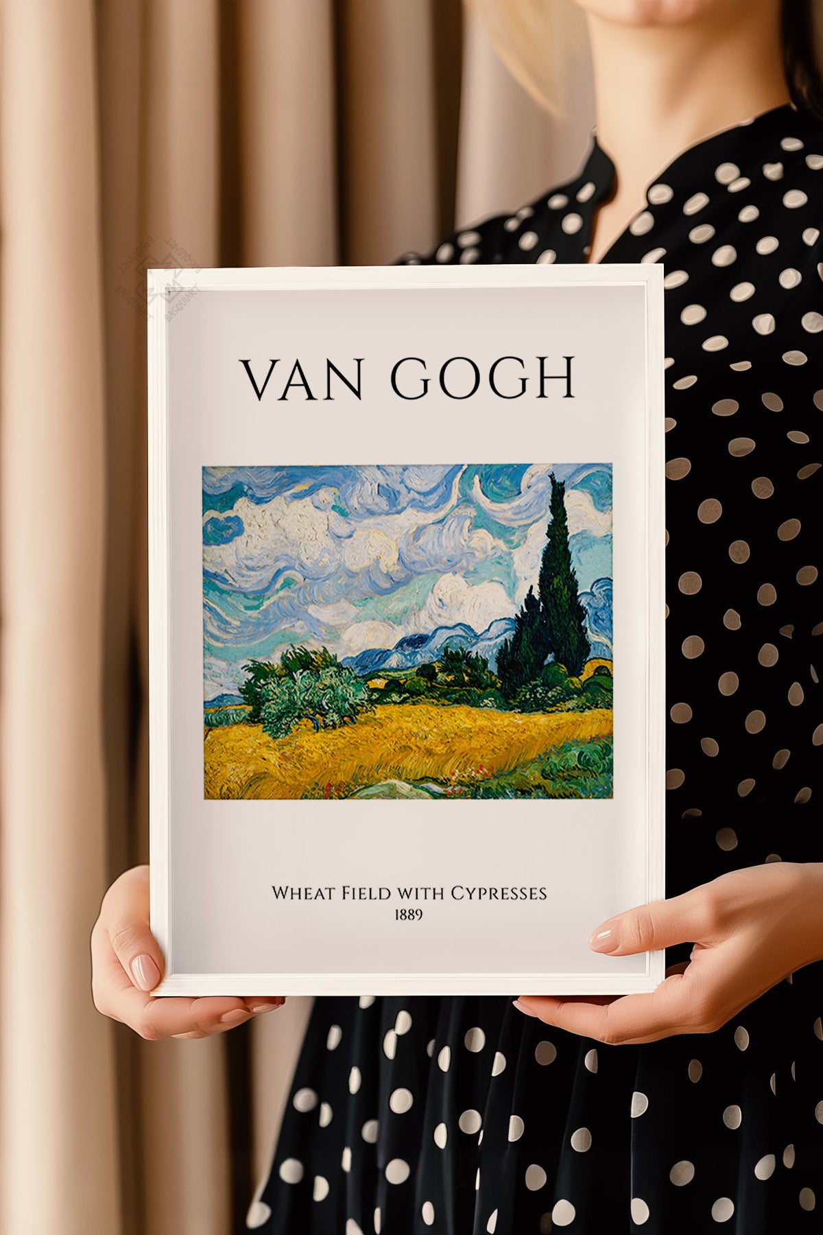 Vincent Van Gogh Serisi Beyaz Çerçeveli Poster, Tablo Duvar Dekoru No:4