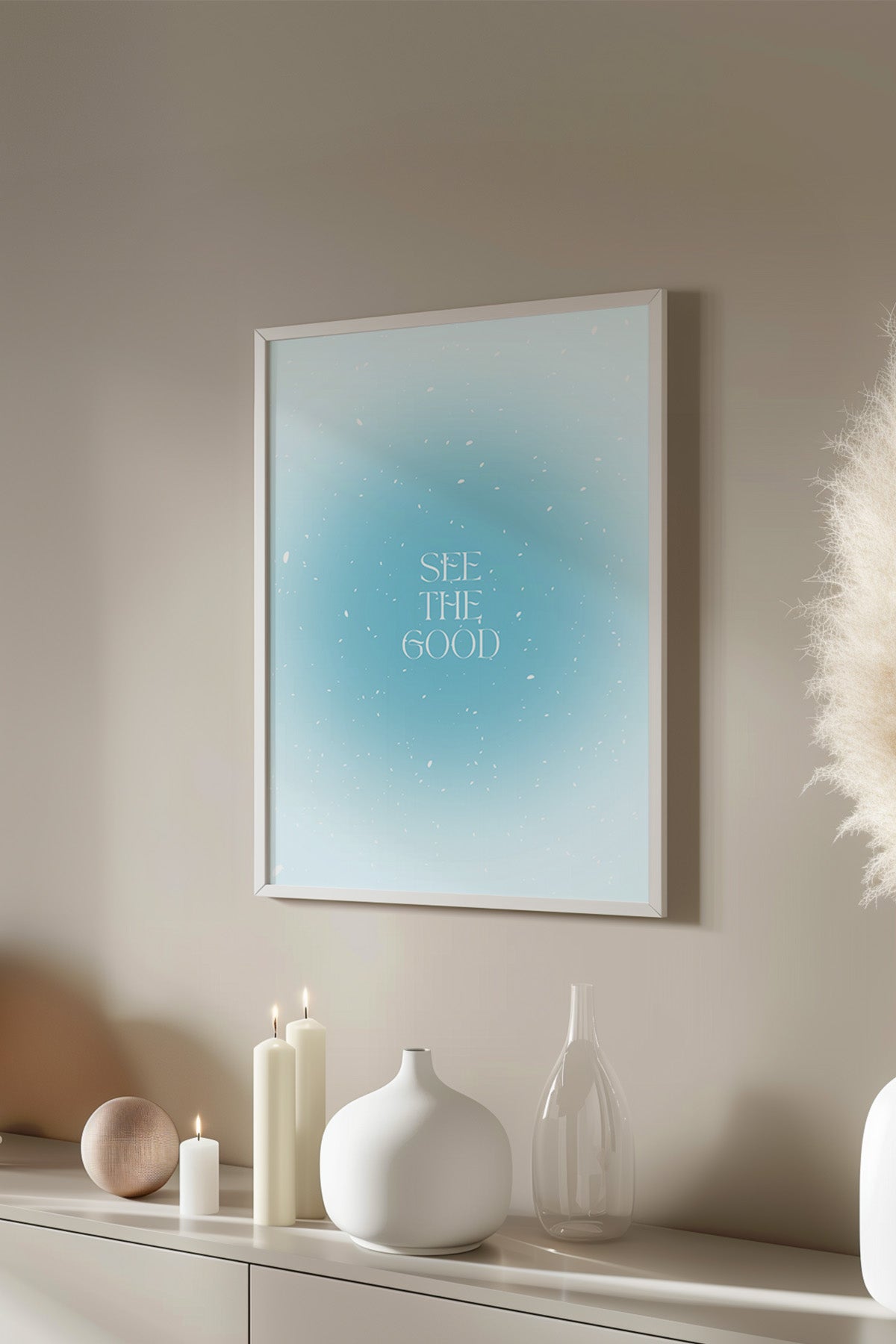 Aura Serisi Beyaz Çerçeveli Poster, Tablo No:103