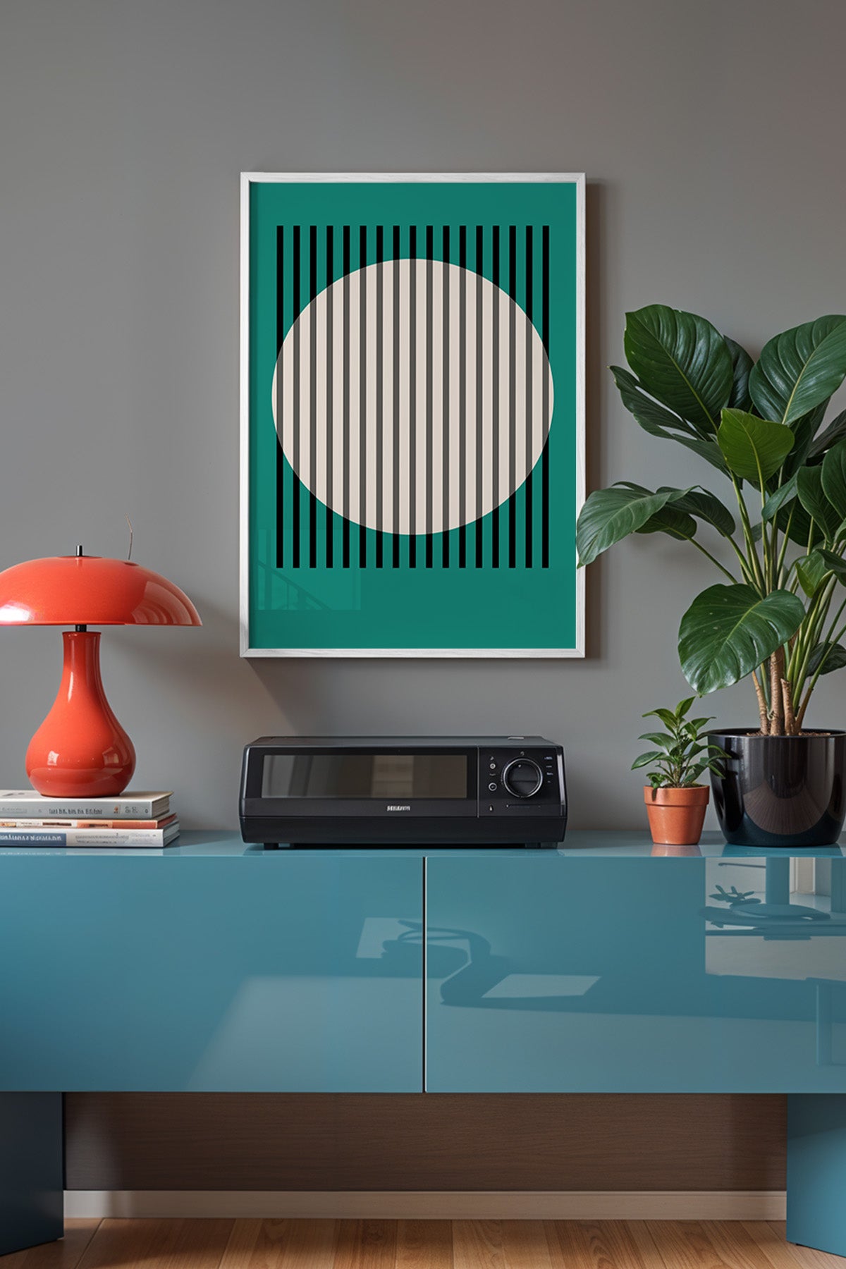 Bauhaus Serisi Beyaz Çerçeveli Poster, Tablo No:79