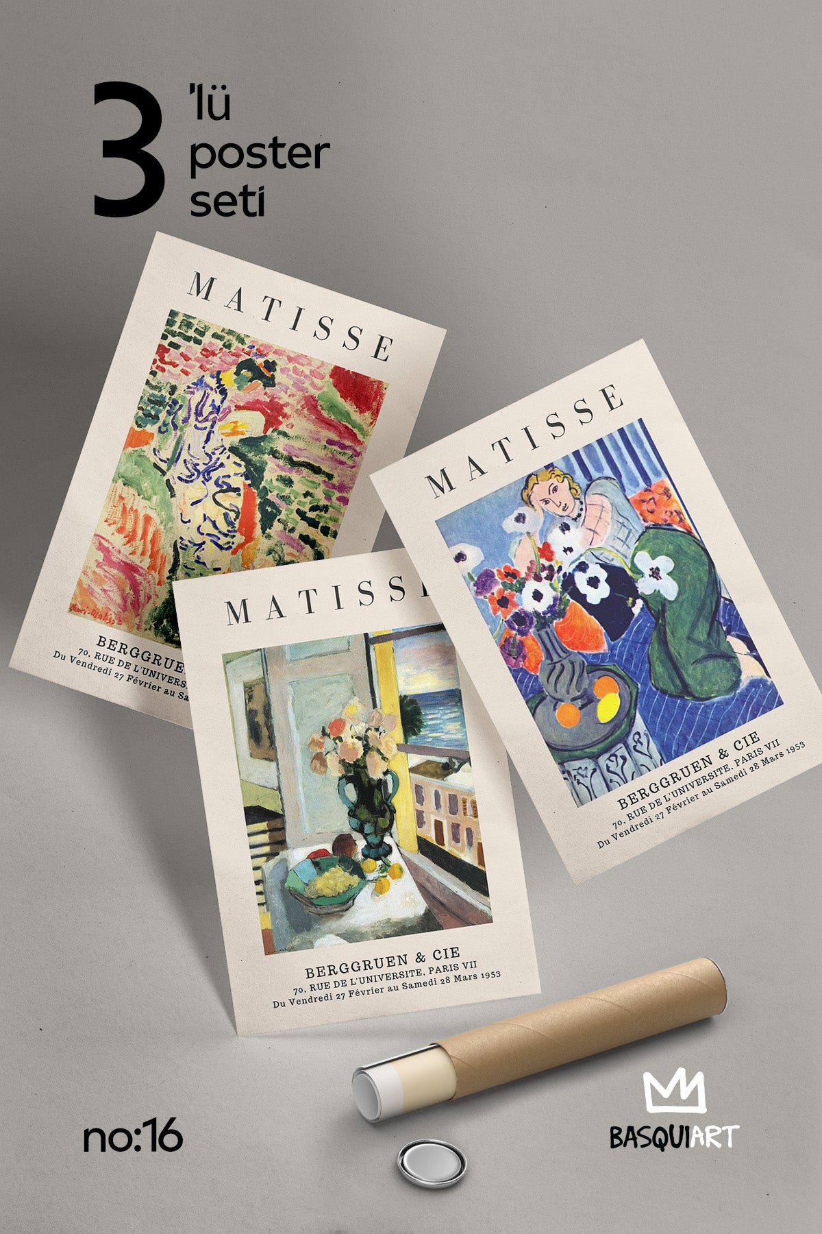 Matisse 3'lü Poster Seti, Duvar Dekoru No:16