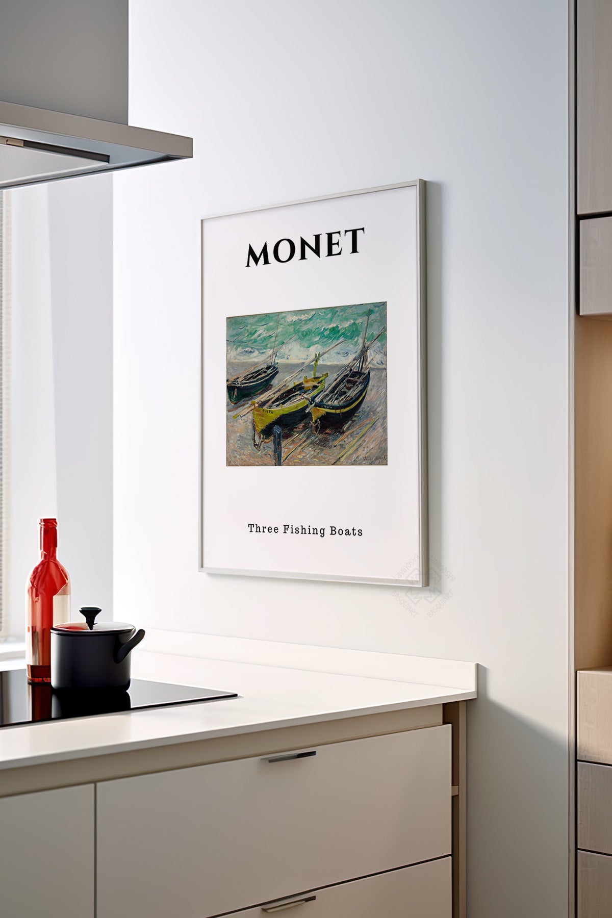 Claude Monet Serisi Beyaz Çerçeveli Poster, Tablo Duvar Dekoru No:10