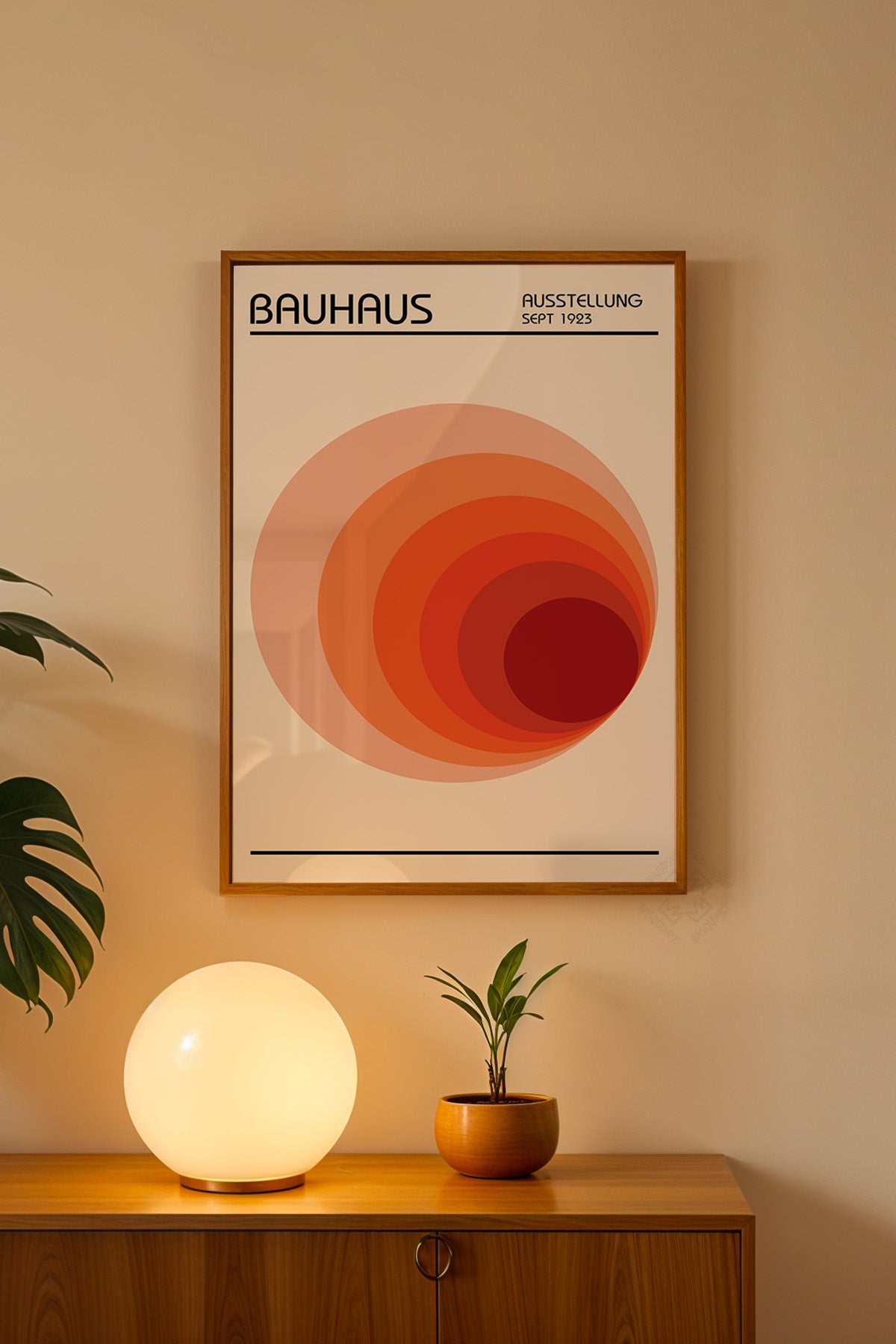 Bauhaus Serisi Ahşap Çerçeveli Poster, Tablo No:26