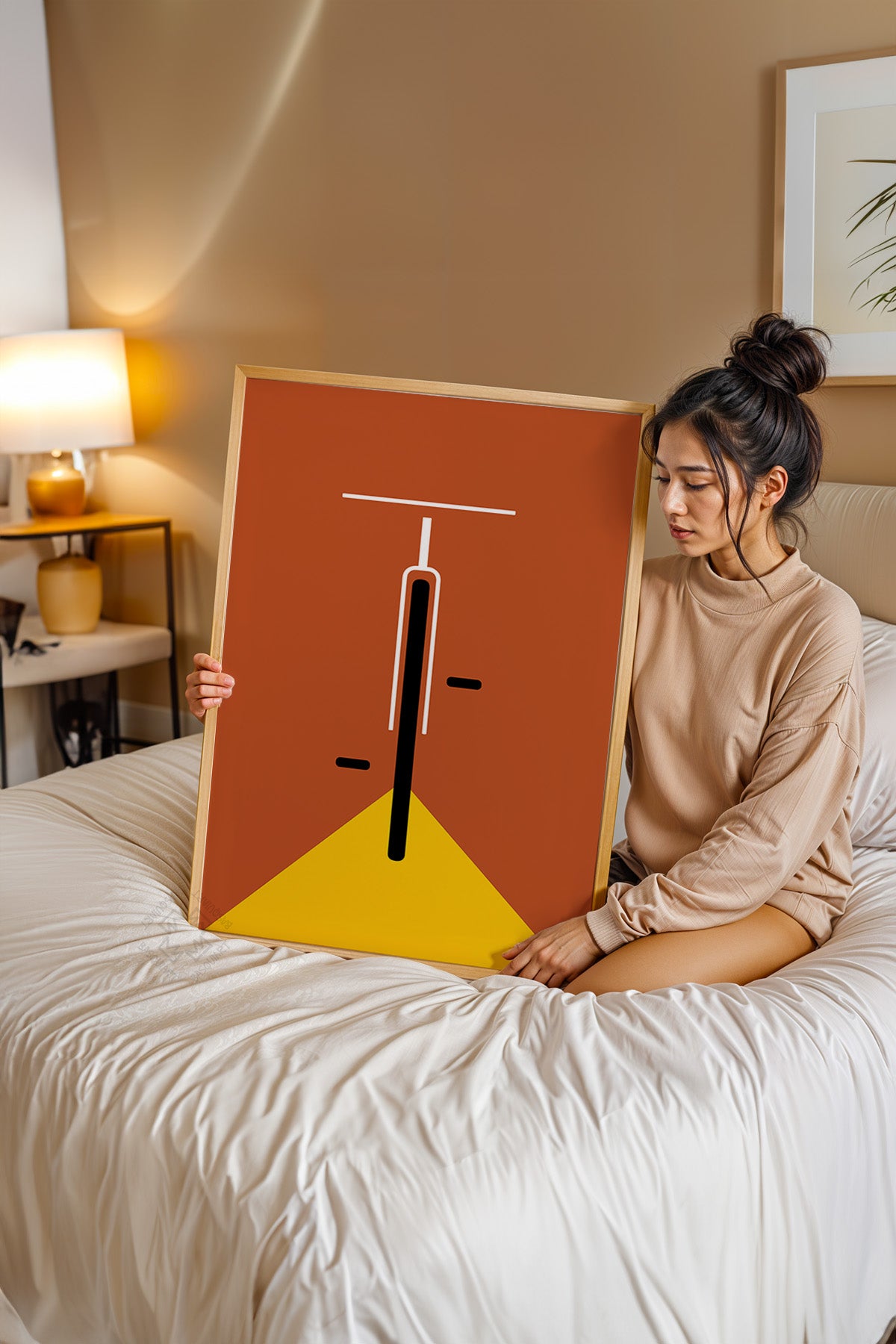 Bauhaus Serisi Ahşap Çerçeveli Poster, Tablo No:57