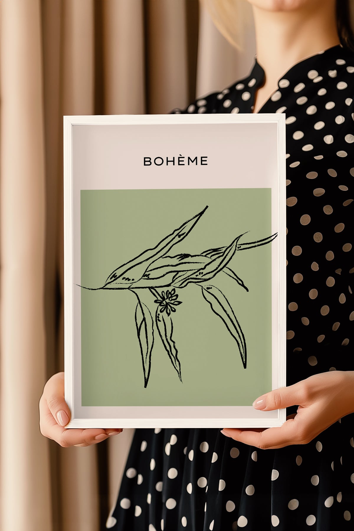 Bohemian Serisi Beyaz Çerçeveli Poster, Tablo No:60