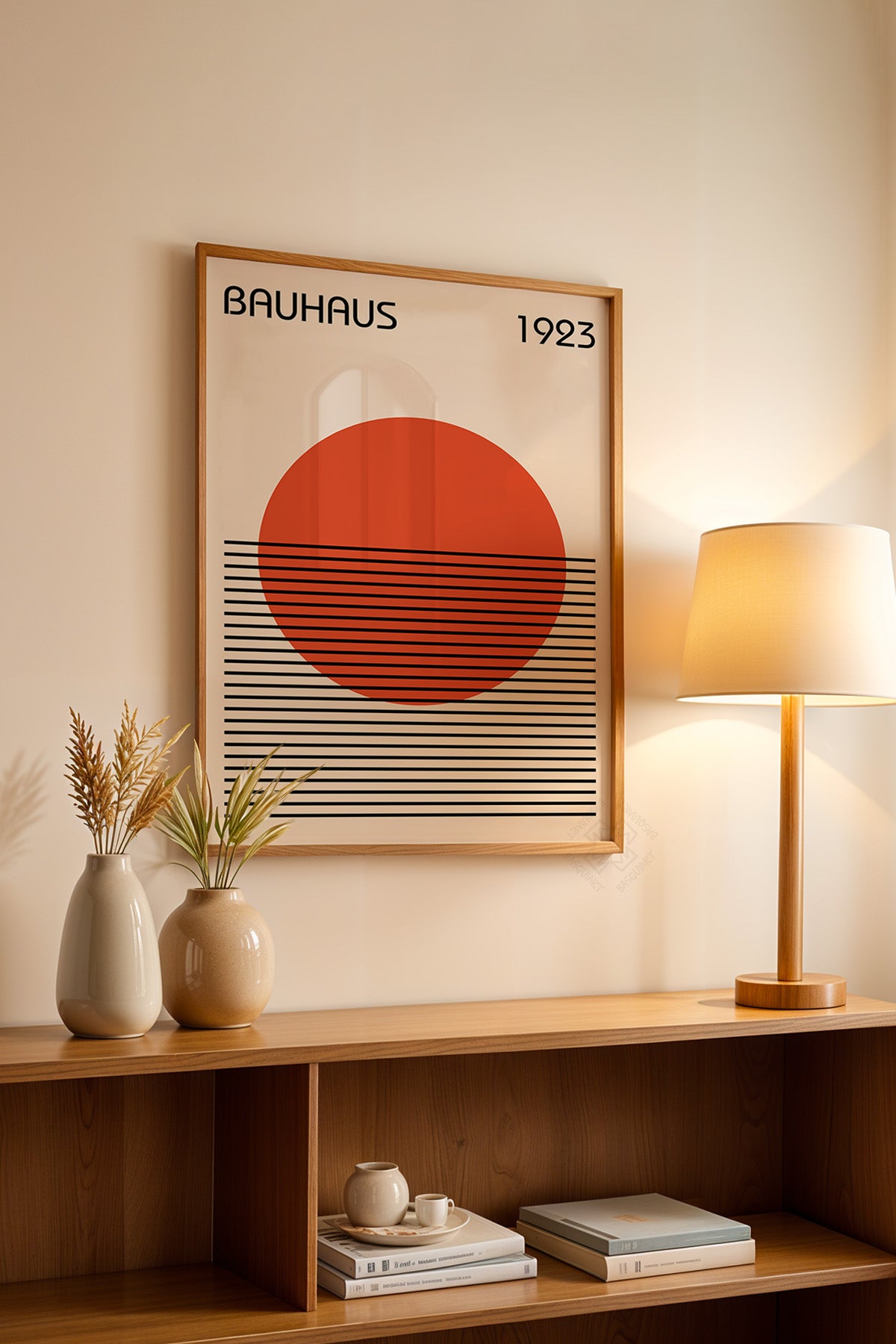 Bauhaus Serisi Ahşap Çerçeveli Poster, Tablo No:27