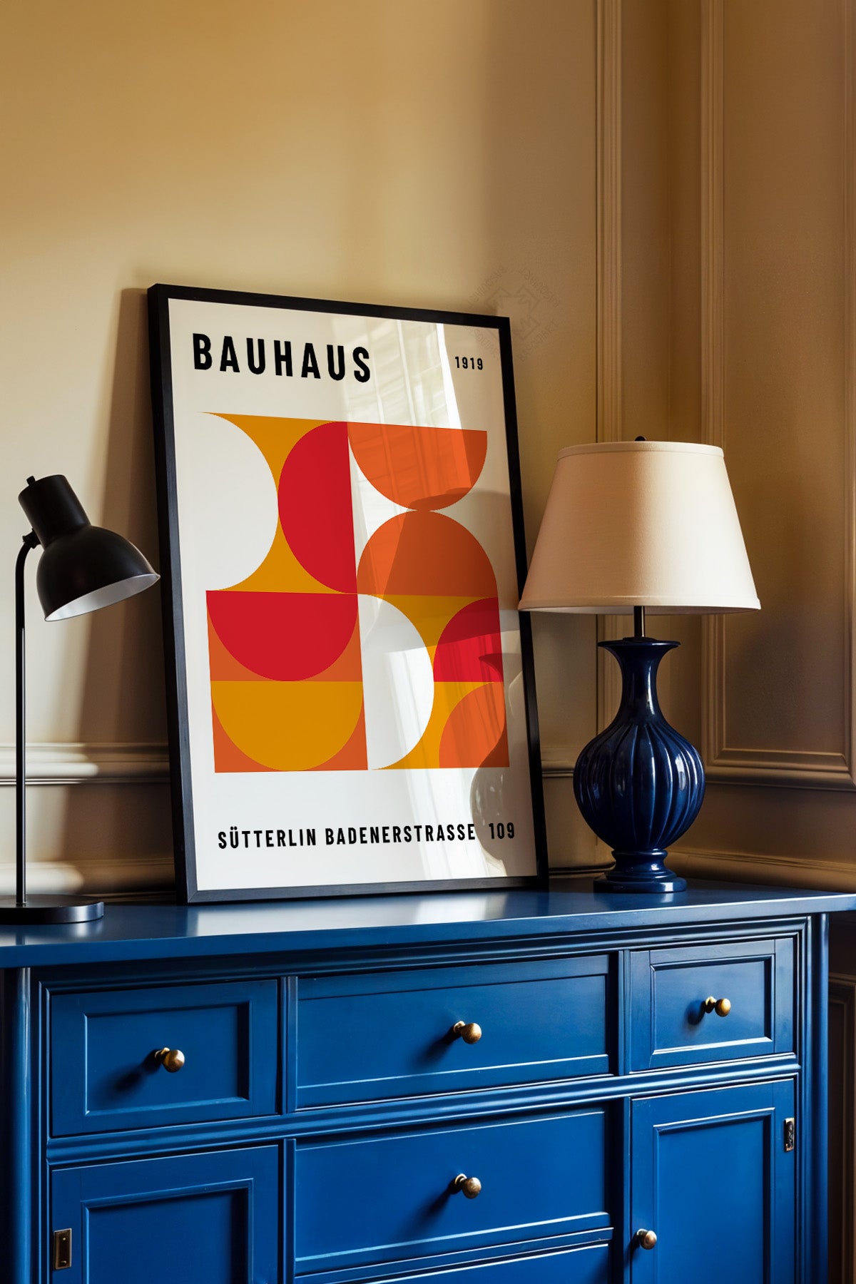 Bauhaus Serisi Siyah Çerçeveli Poster, Tablo No:91