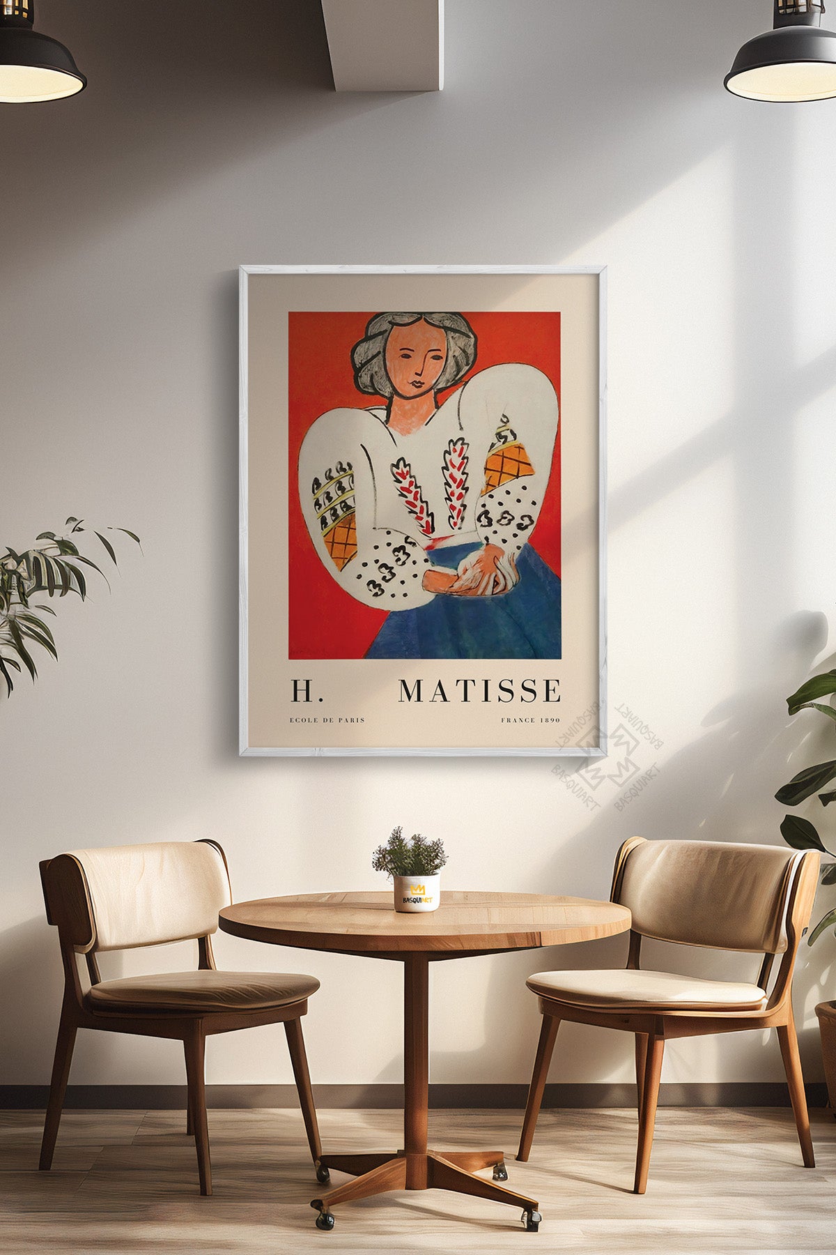 Henri Matisse Serisi Beyaz Çerçeveli Poster, Tablo Duvar Dekoru No:15