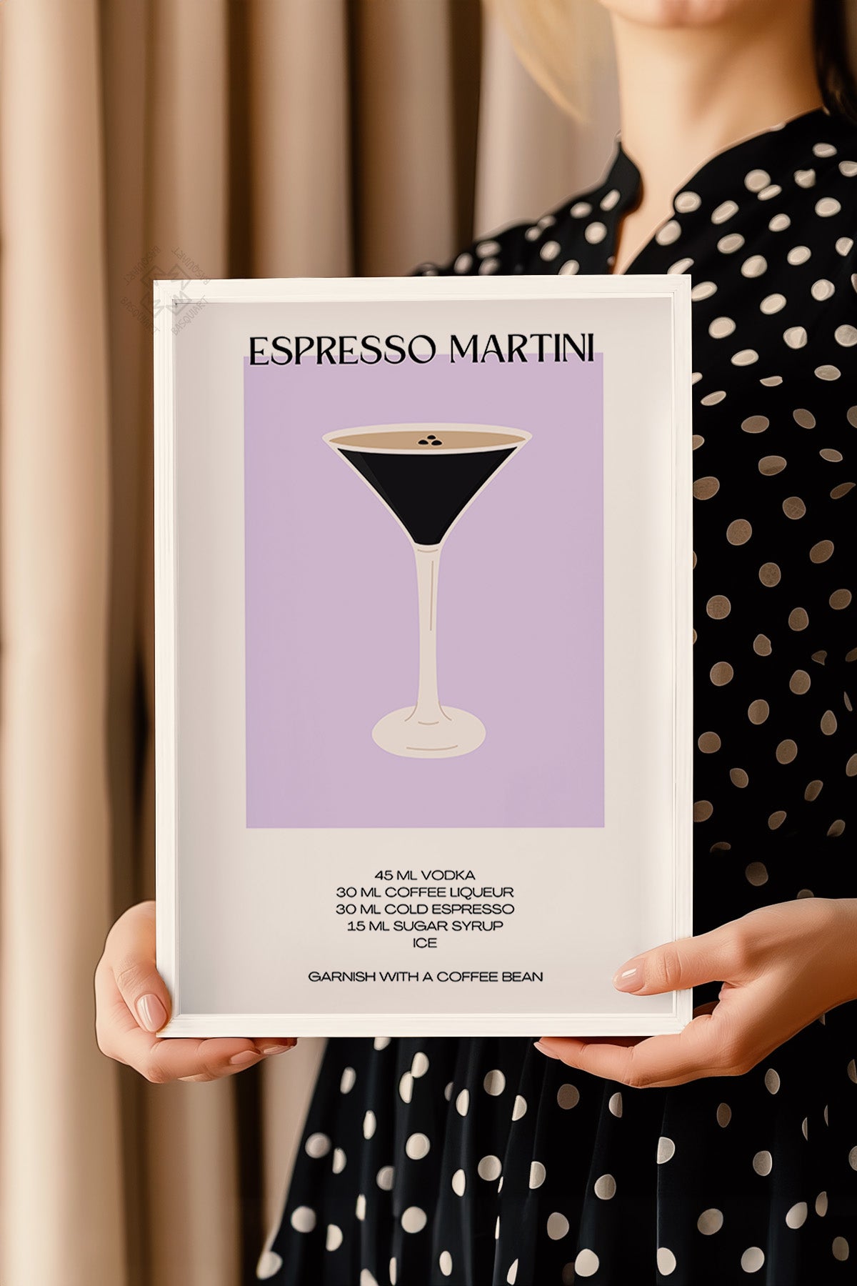 Kokteyl Serisi Beyaz Çerçeveli Poster, Tablo, Cafe, Restoran, Mutfak Duvar Dekoru No:16