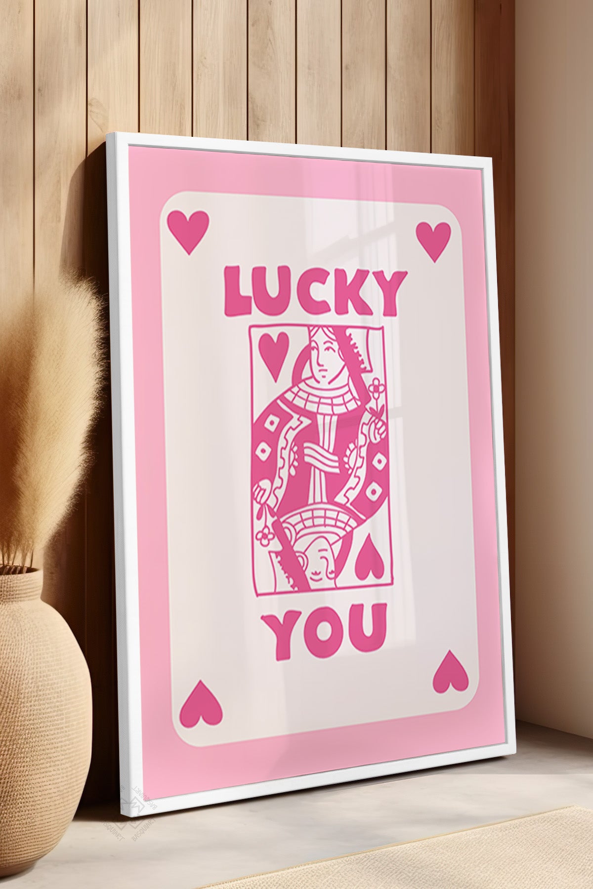 Lucky You Serisi Beyaz Çerçeveli Poster, Tablo Duvar Dekoru No:42