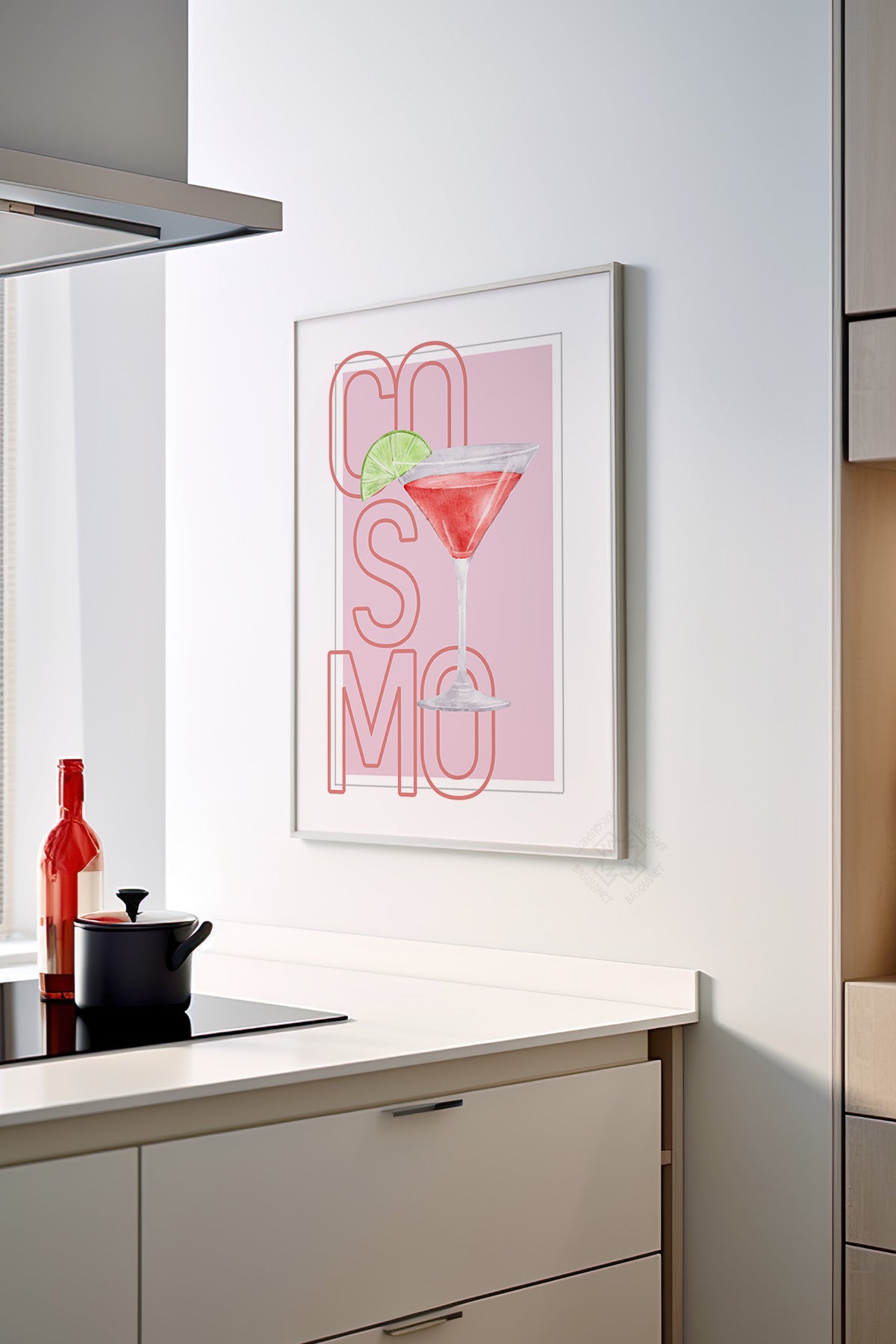 Kokteyl Serisi Beyaz Çerçeveli Poster, Tablo, Cafe, Restoran, Mutfak Duvar Dekoru No:46