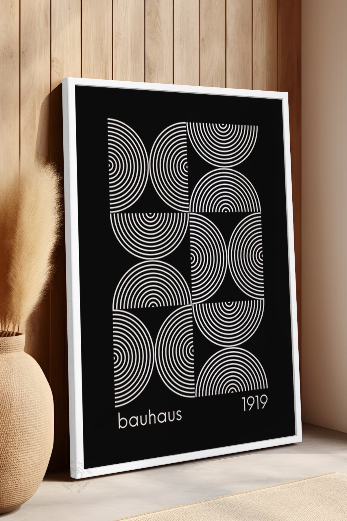 Bauhaus Serisi Beyaz Çerçeveli Poster, Tablo No:41