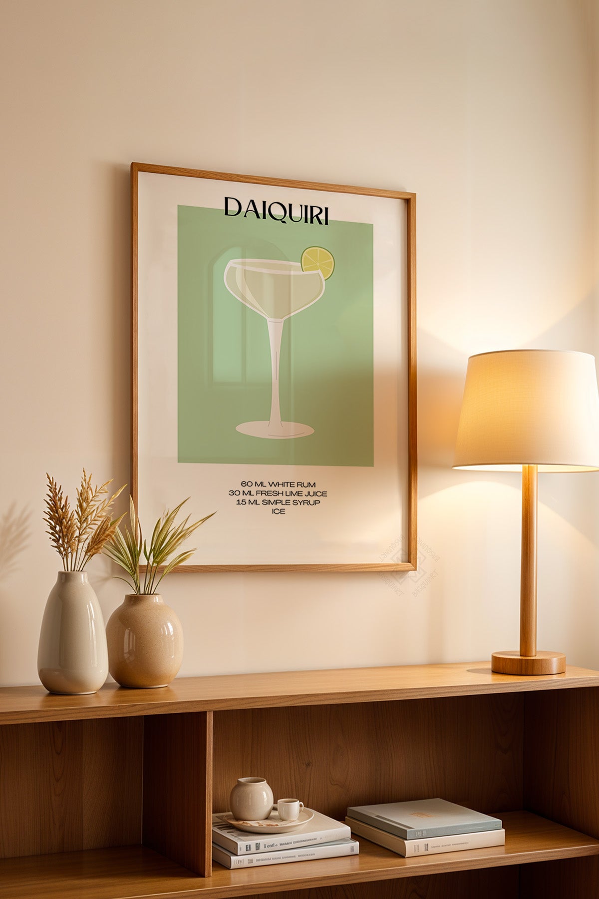 Kokteyl Serisi Ahşap Çerçeveli Poster, Tablo, Cafe, Restoran, Mutfak Duvar Dekoru No:24