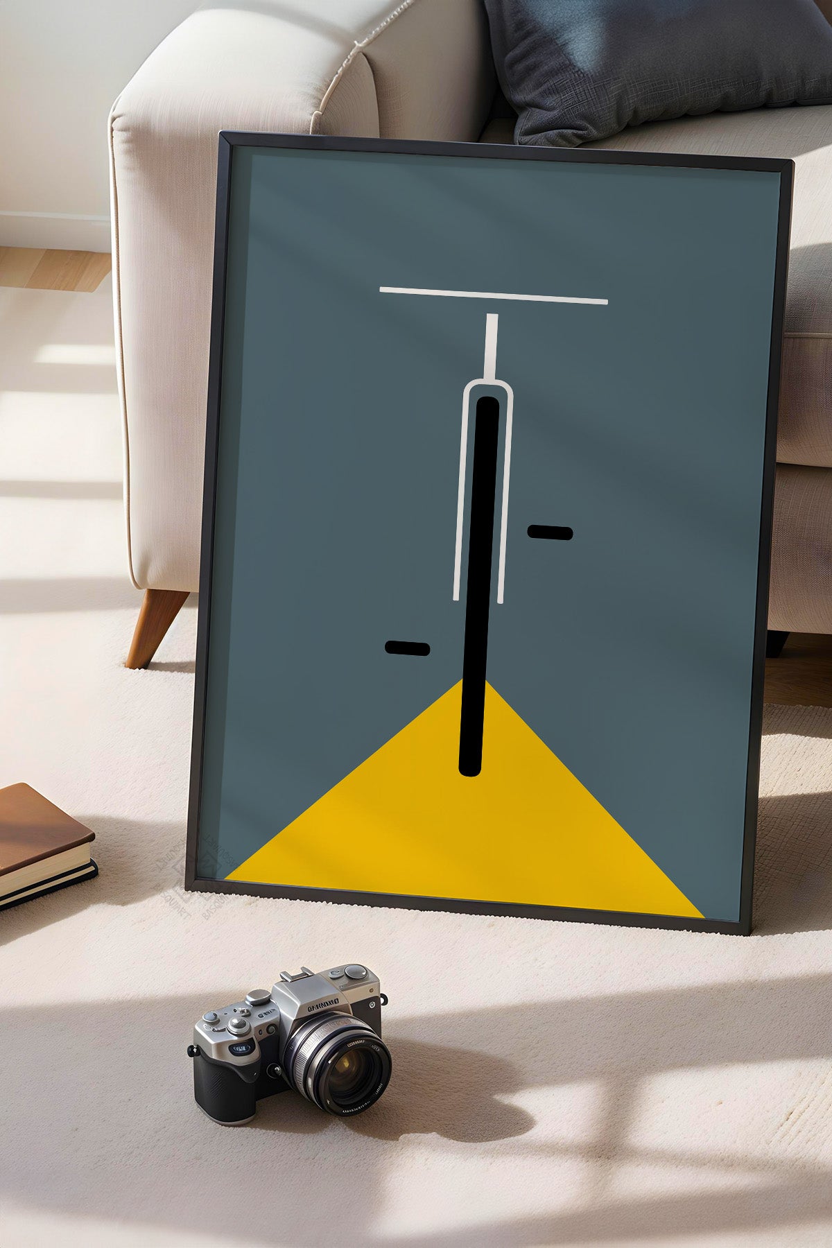 Bauhaus Serisi Siyah Çerçeveli Poster, Tablo No:55