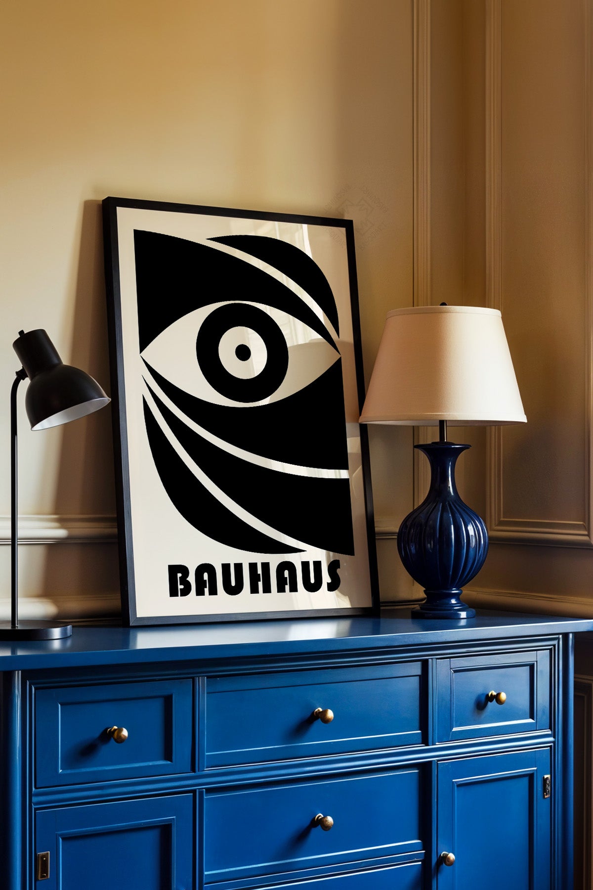 Bauhaus Serisi Siyah Çerçeveli Poster, Tablo No:60