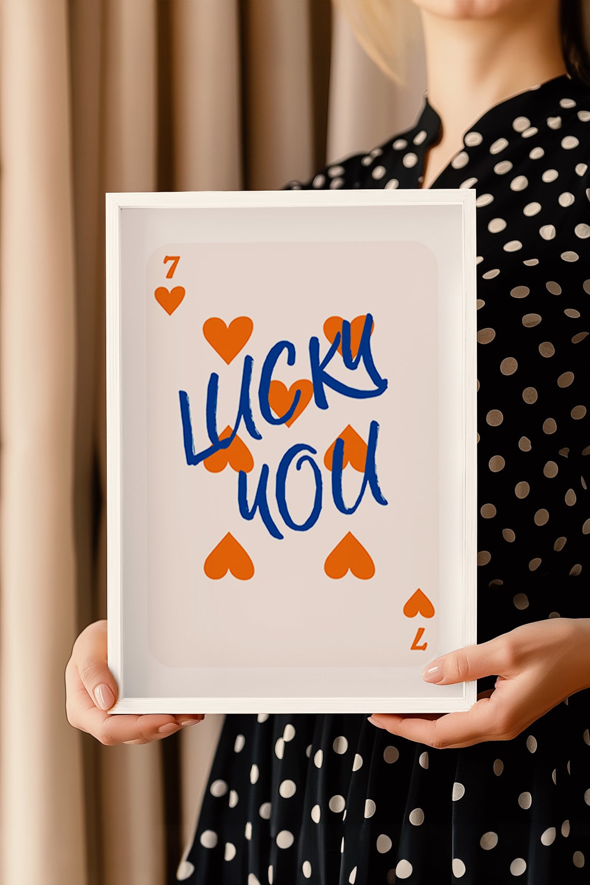 Lucky You Serisi Beyaz Çerçeveli Poster, Tablo Duvar Dekoru No:123