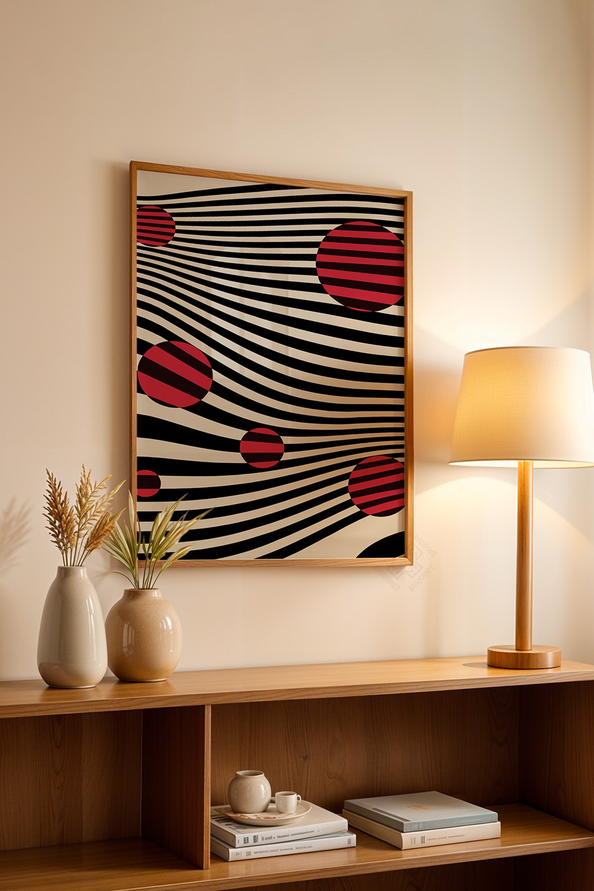 Bauhaus Serisi Ahşap Çerçeveli Poster, Tablo No:32