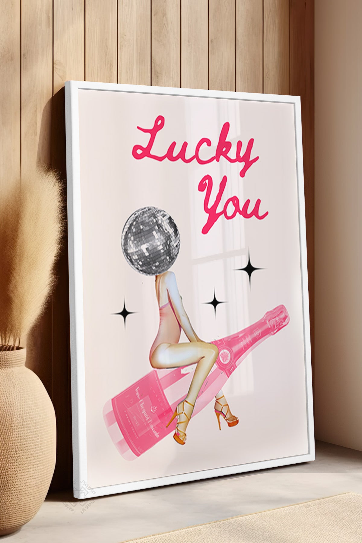 Lucky You Serisi Beyaz Çerçeveli Poster, Tablo Duvar Dekoru No:90
