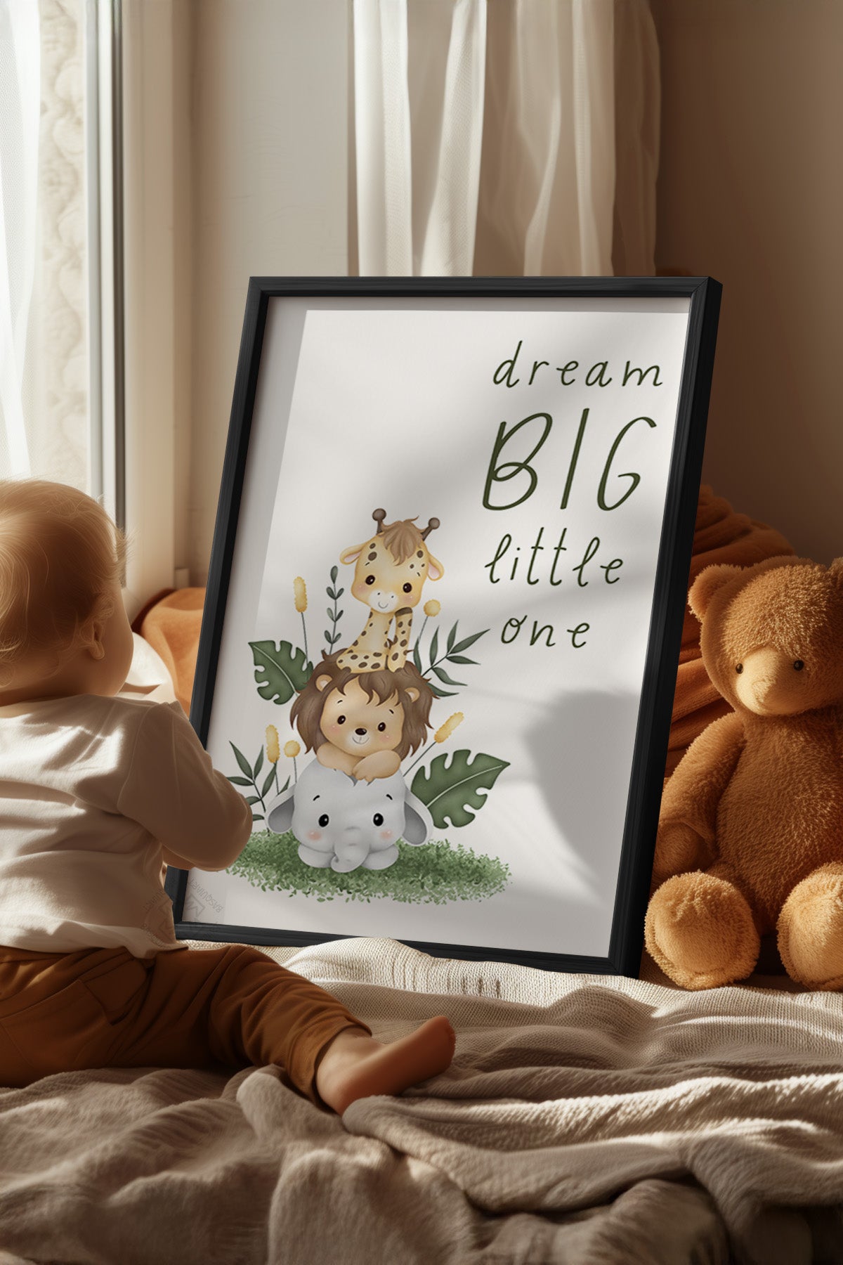 Çocuk Odası, Bebek Odası Siyah Çerçeveli Poster, Tablo No:93