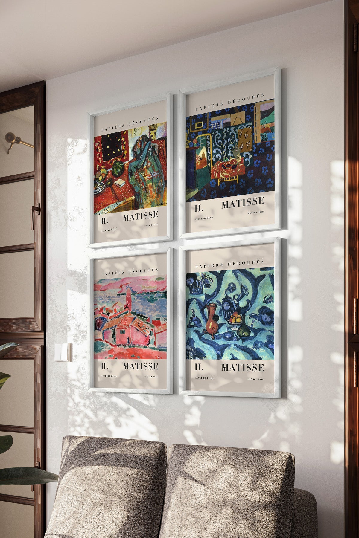 H Matisse 4'lü Beyaz Çerçeveli Poster, Tablo Seti No:57