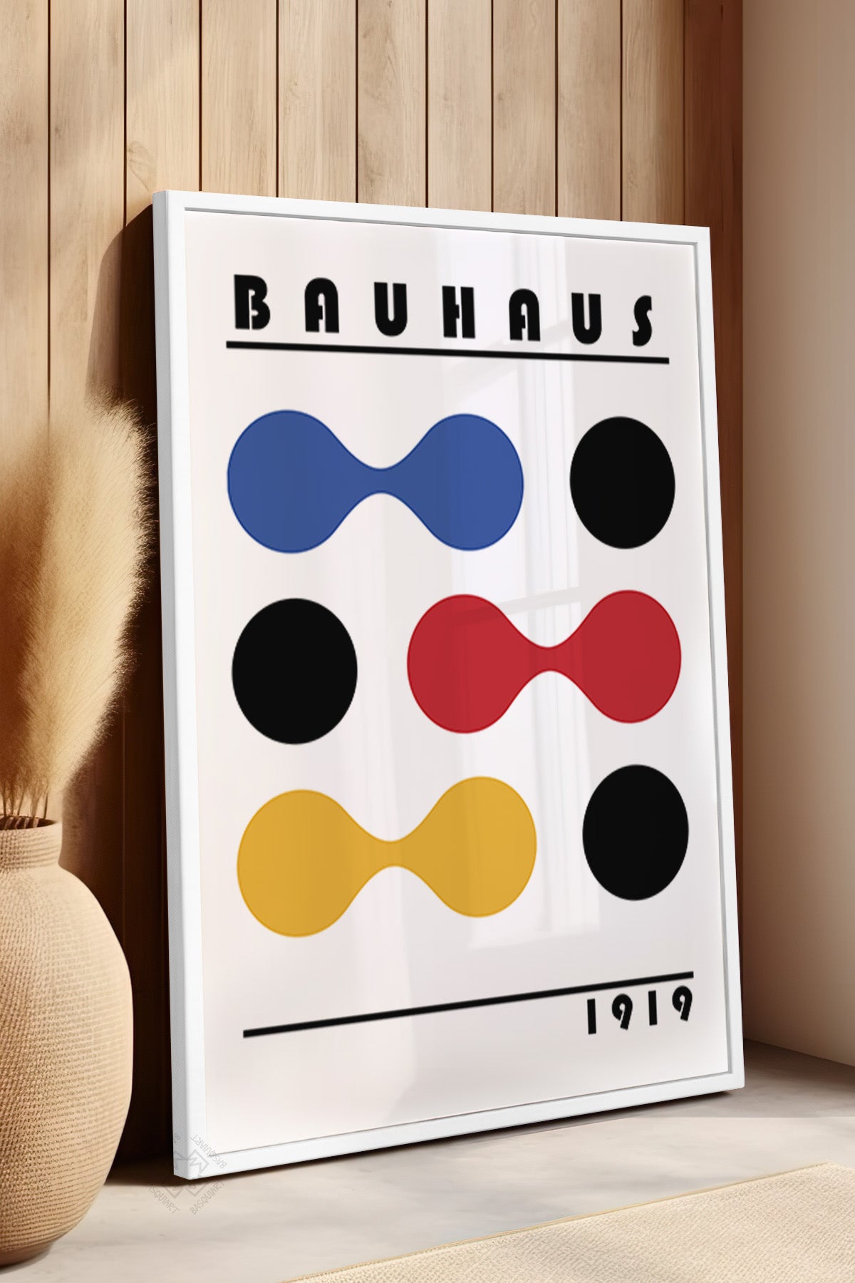 Bauhaus Serisi Beyaz Çerçeveli Poster, Tablo No:54