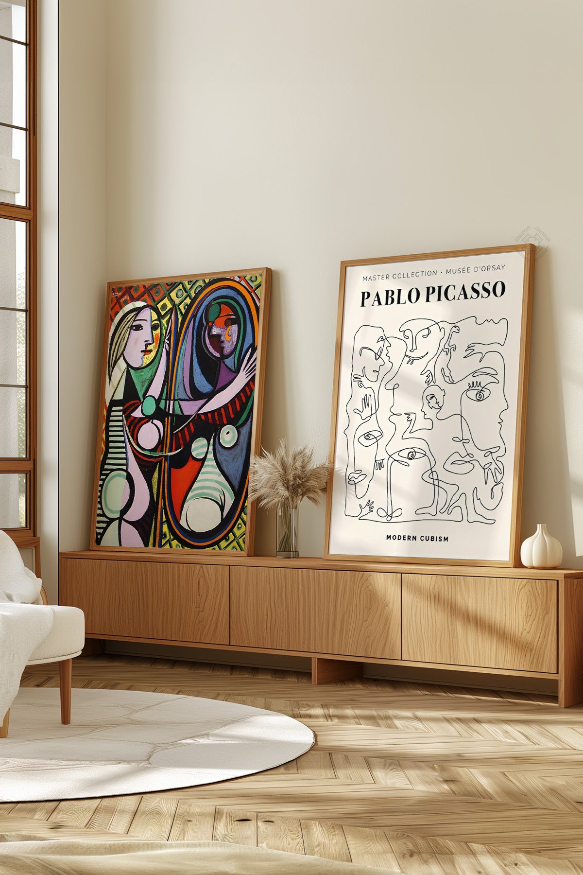 Picasso 2'li Ahşap Çerçeveli Poster, Sanatsal Tablo Seti No:10