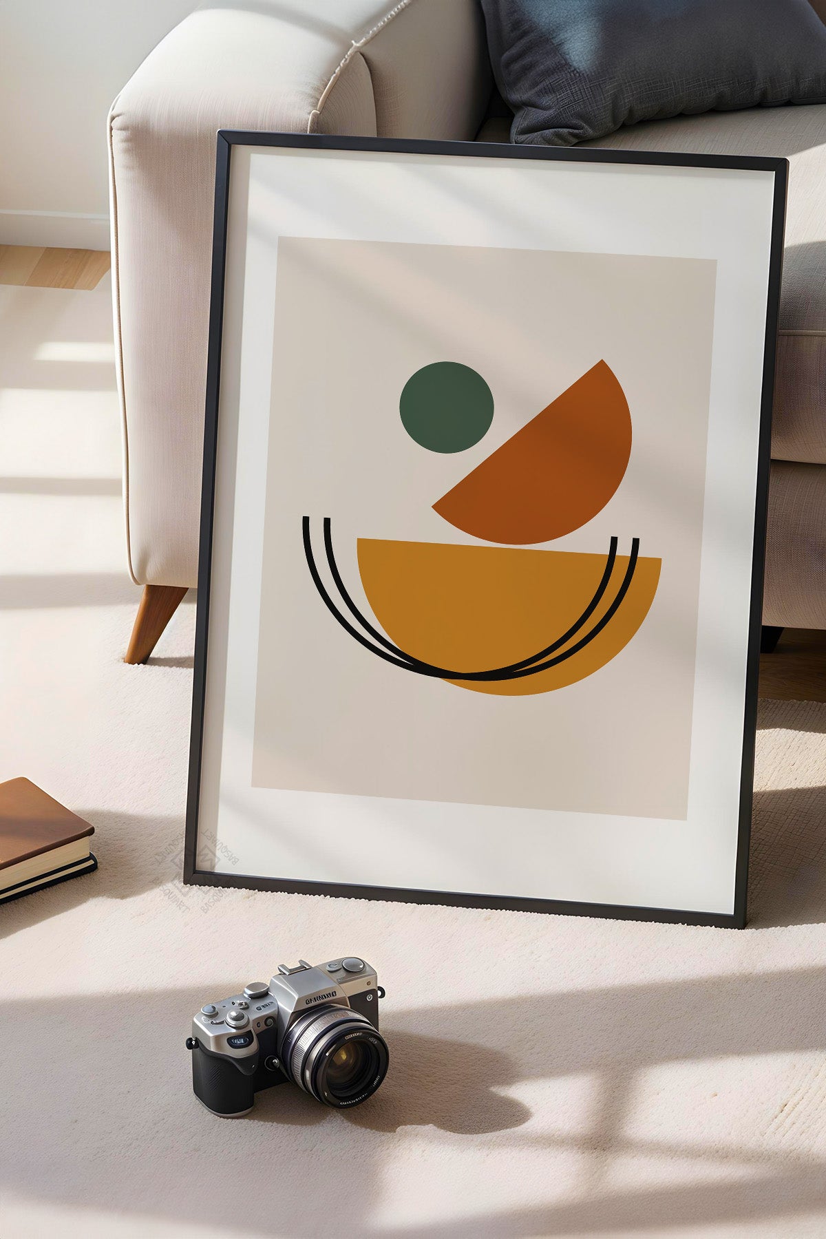 Bauhaus Serisi Siyah Çerçeveli Poster, Tablo No:100