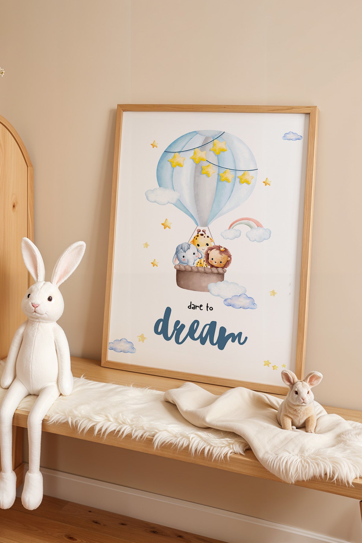 Çocuk Odası, Bebek Odası Ahşap Çerçeveli Poster, Tablo No:23