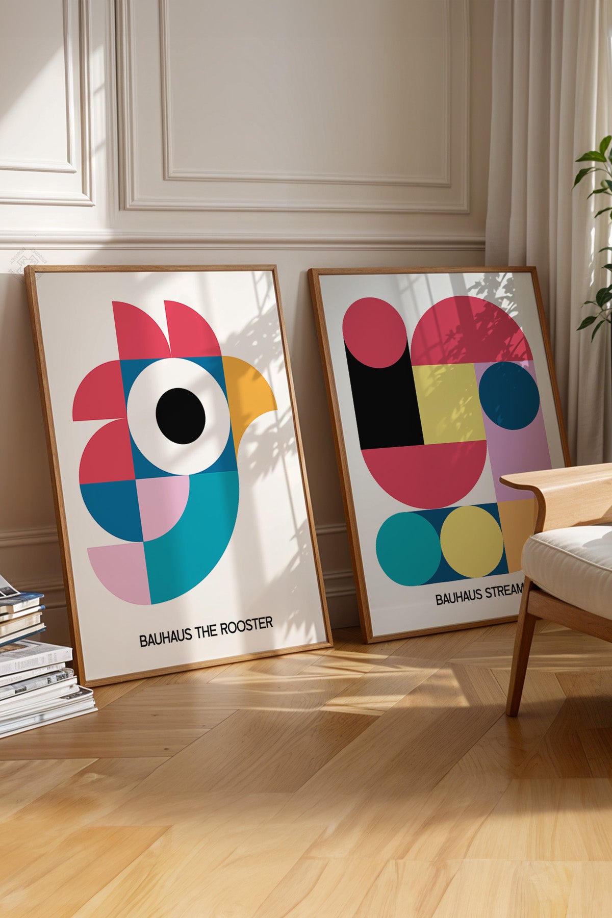 Bauhaus 2'li Ahşap Çerçeveli Poster, Tablo Seti No:30