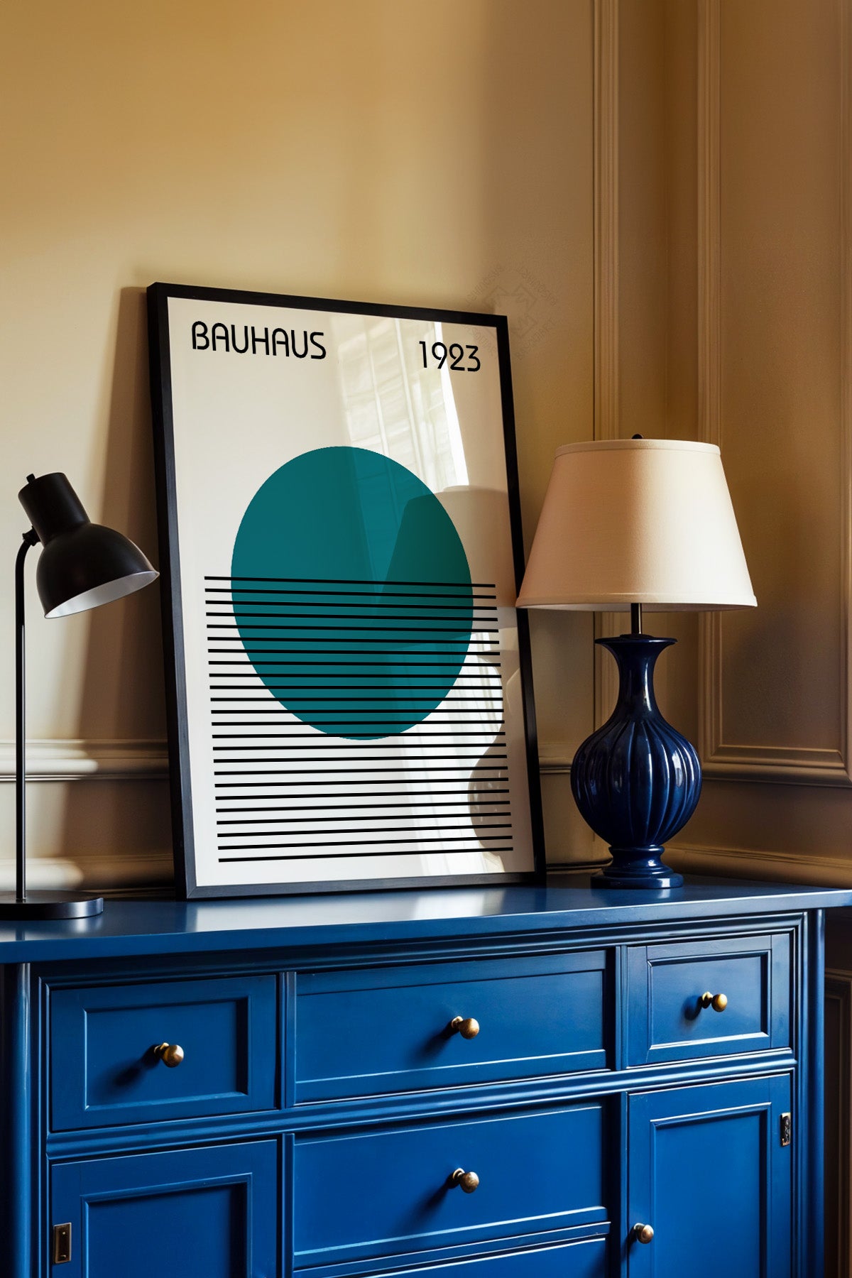 Bauhaus Serisi Siyah Çerçeveli Poster, Tablo No:39