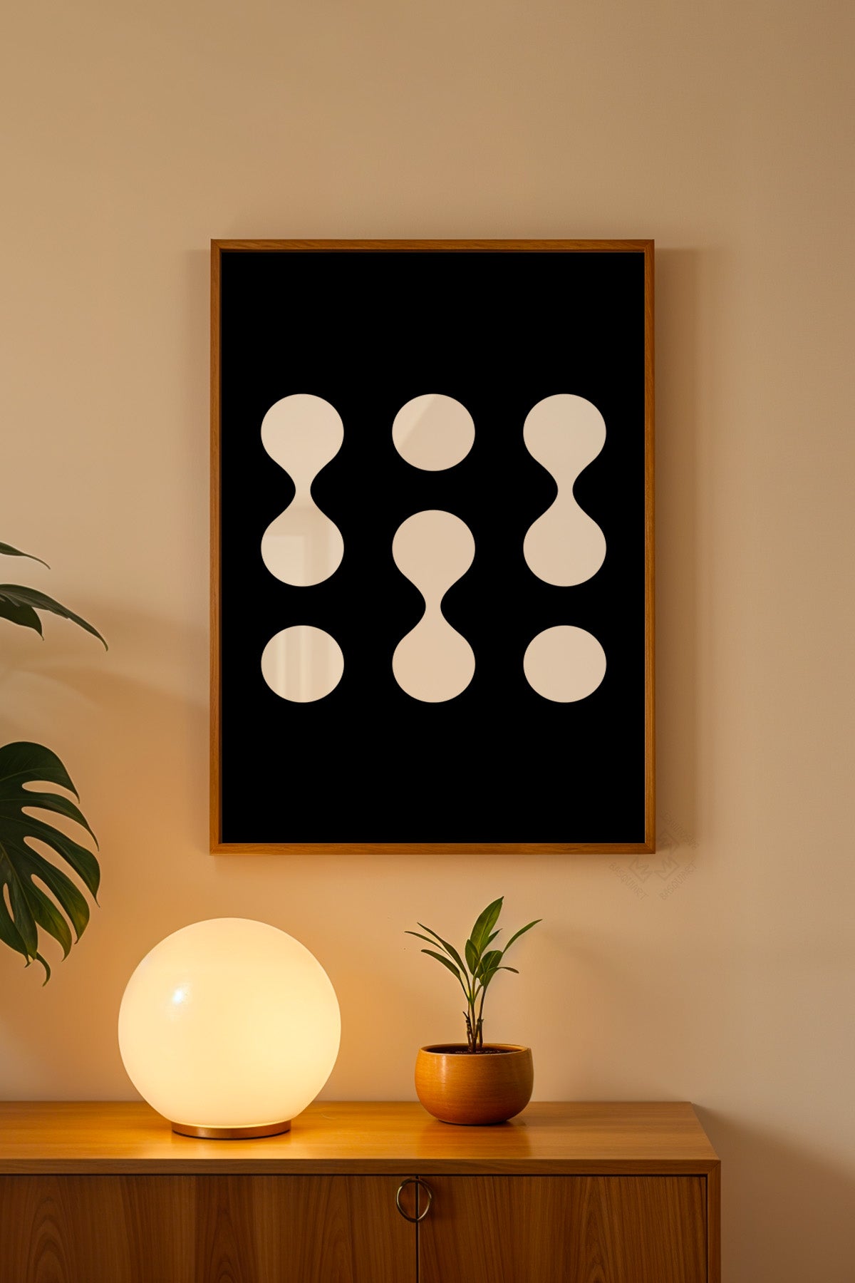 Bauhaus Serisi Ahşap Çerçeveli Poster, Tablo No:42