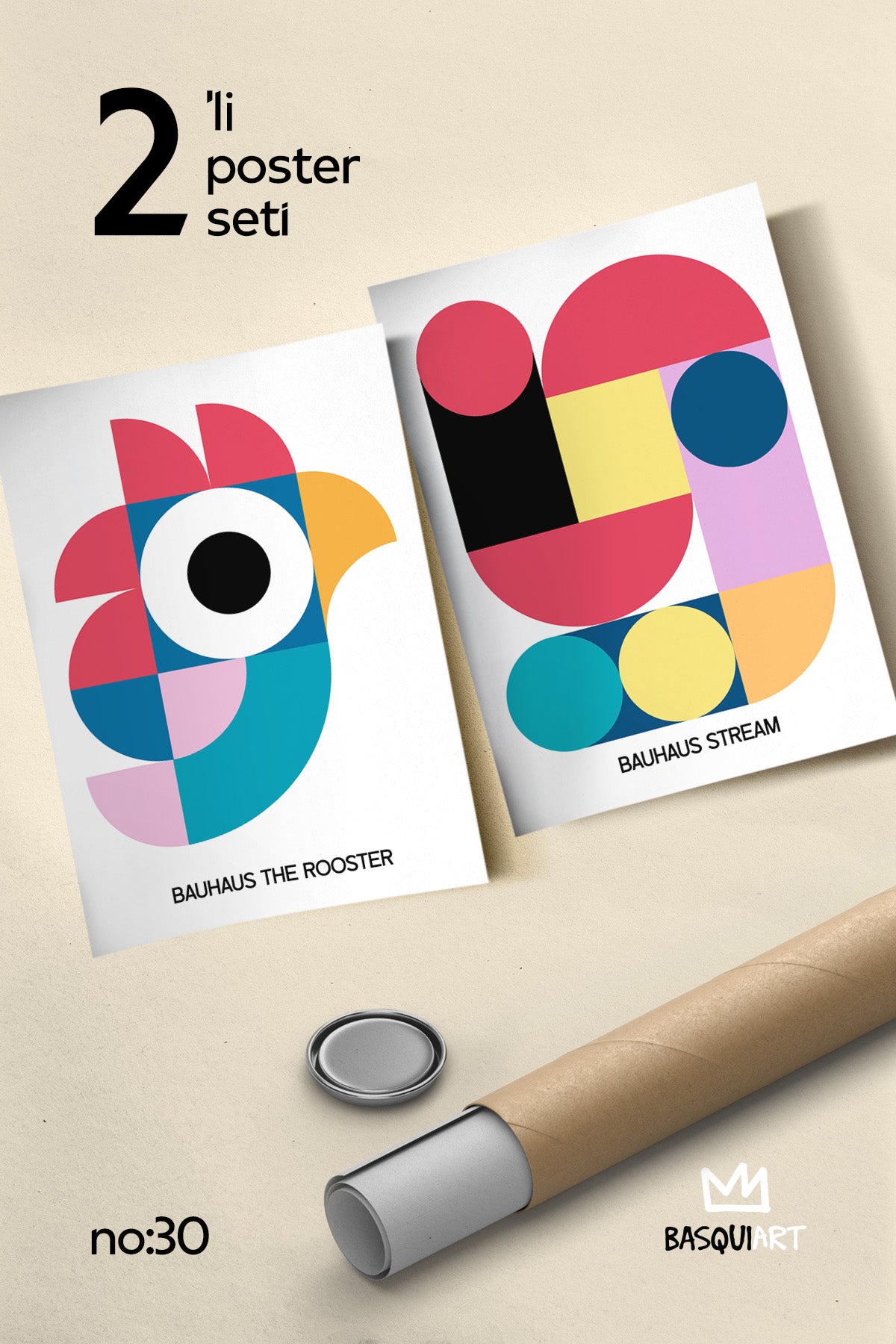 Bauhaus 2'li Poster Seti, Duvar Dekoru No:30