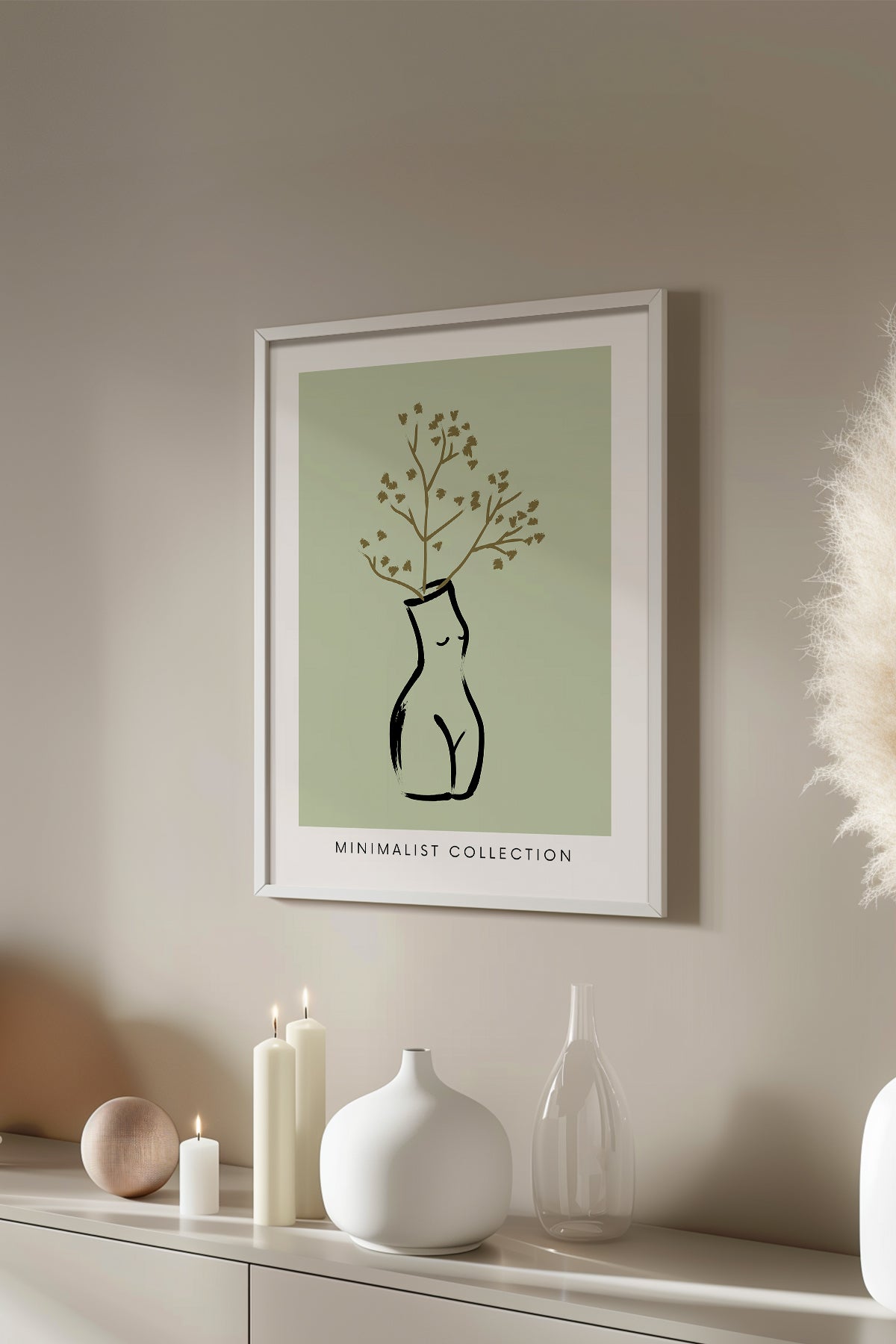 Bohemian Serisi Beyaz Çerçeveli Poster, Tablo No:58