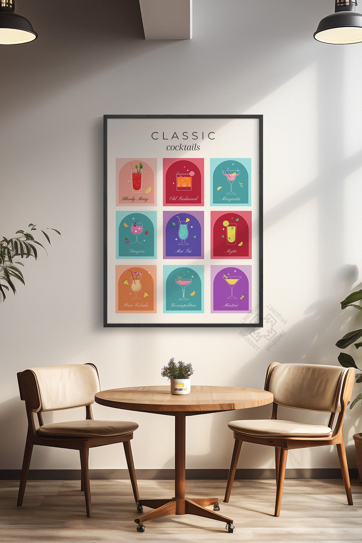 Kokteyl Serisi Siyah Çerçeveli Poster, Tablo, Cafe, Restoran, Mutfak Duvar Dekoru No:31