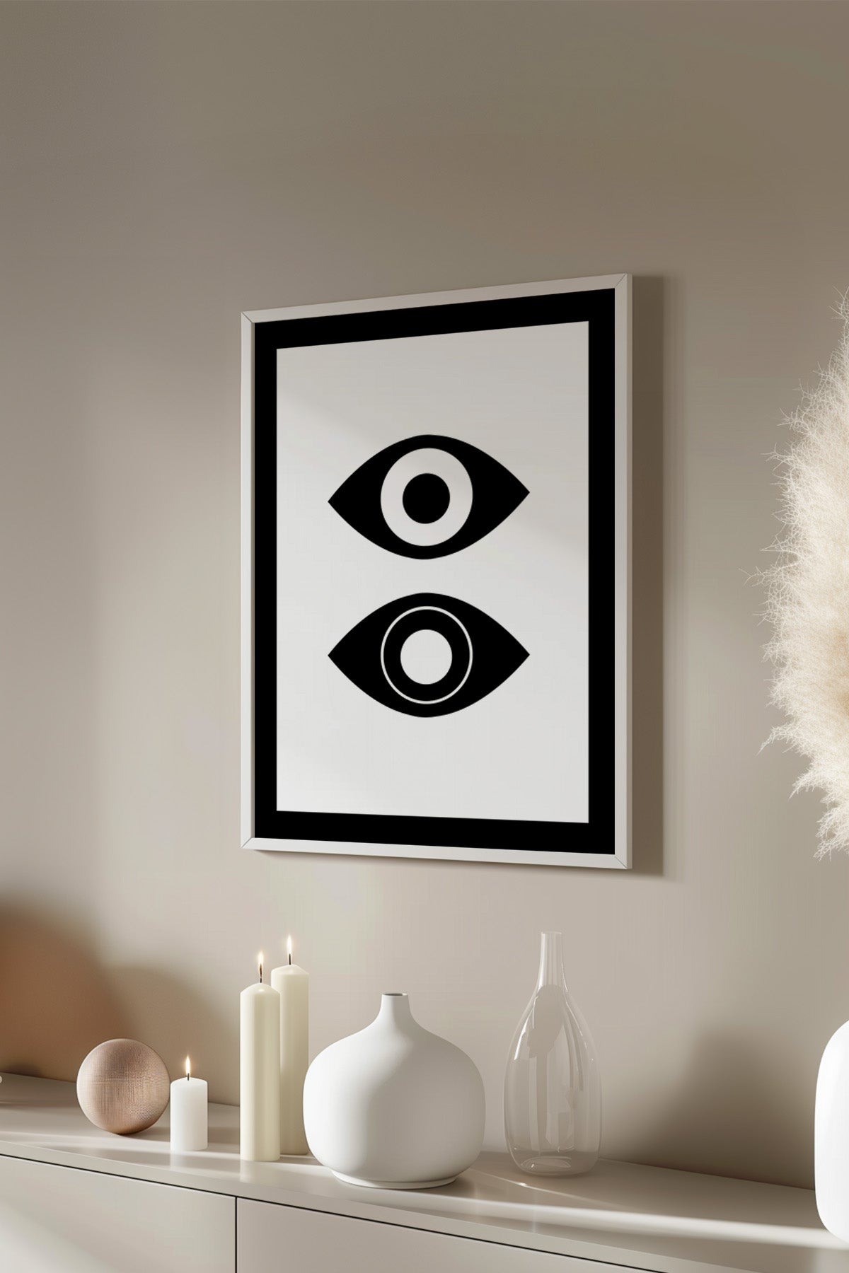 Bauhaus Serisi Beyaz Çerçeveli Poster, Tablo No:44