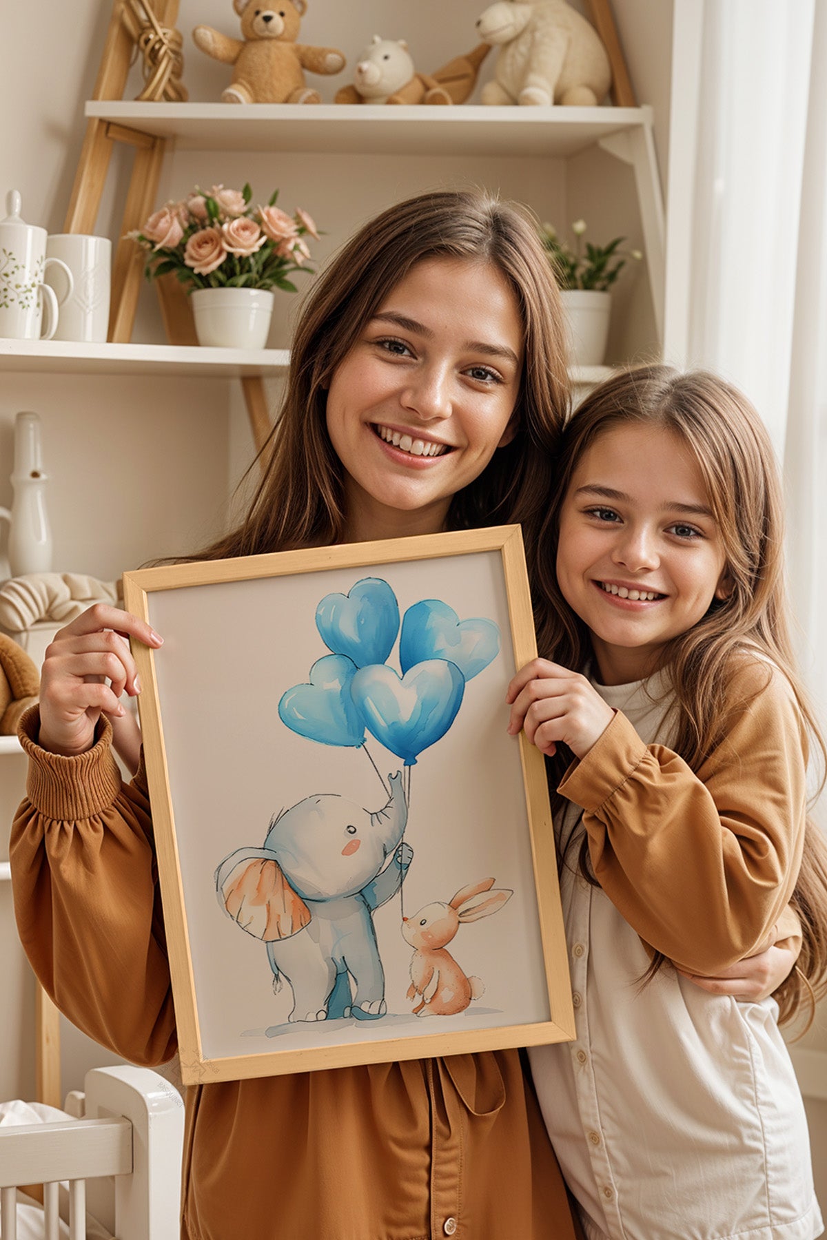 Çocuk Odası, Bebek Odası Ahşap Çerçeveli Poster, Tablo No:74