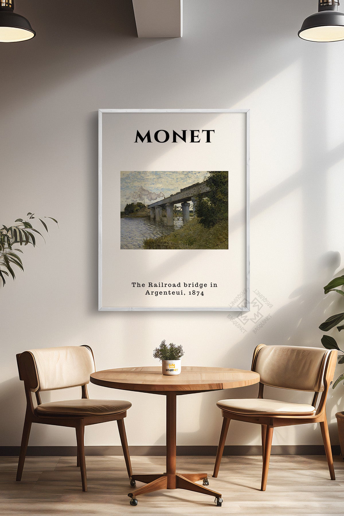 Claude Monet Serisi Beyaz Çerçeveli Poster, Tablo Duvar Dekoru No:9