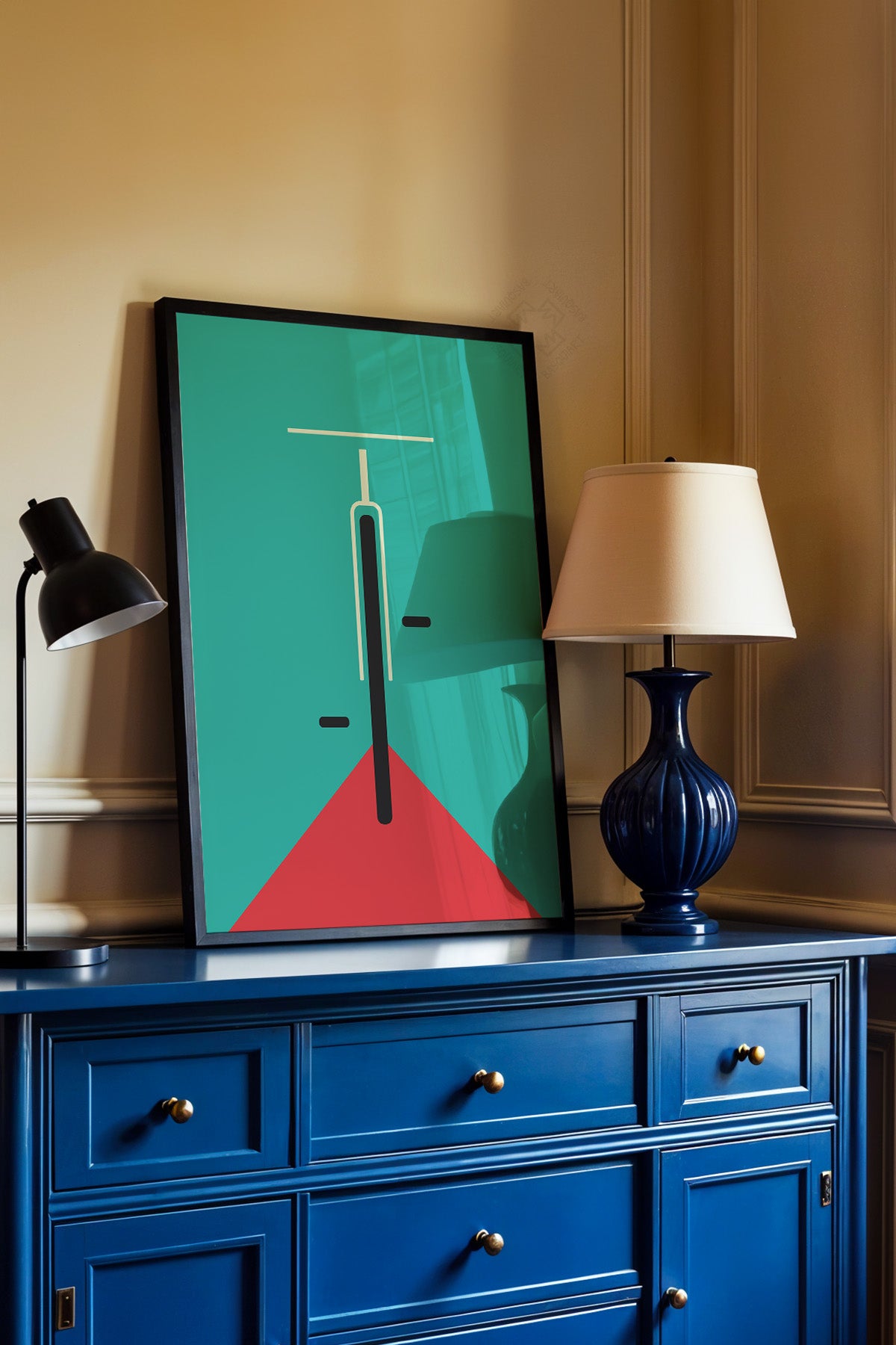 Bauhaus Serisi Siyah Çerçeveli Poster, Tablo No:59